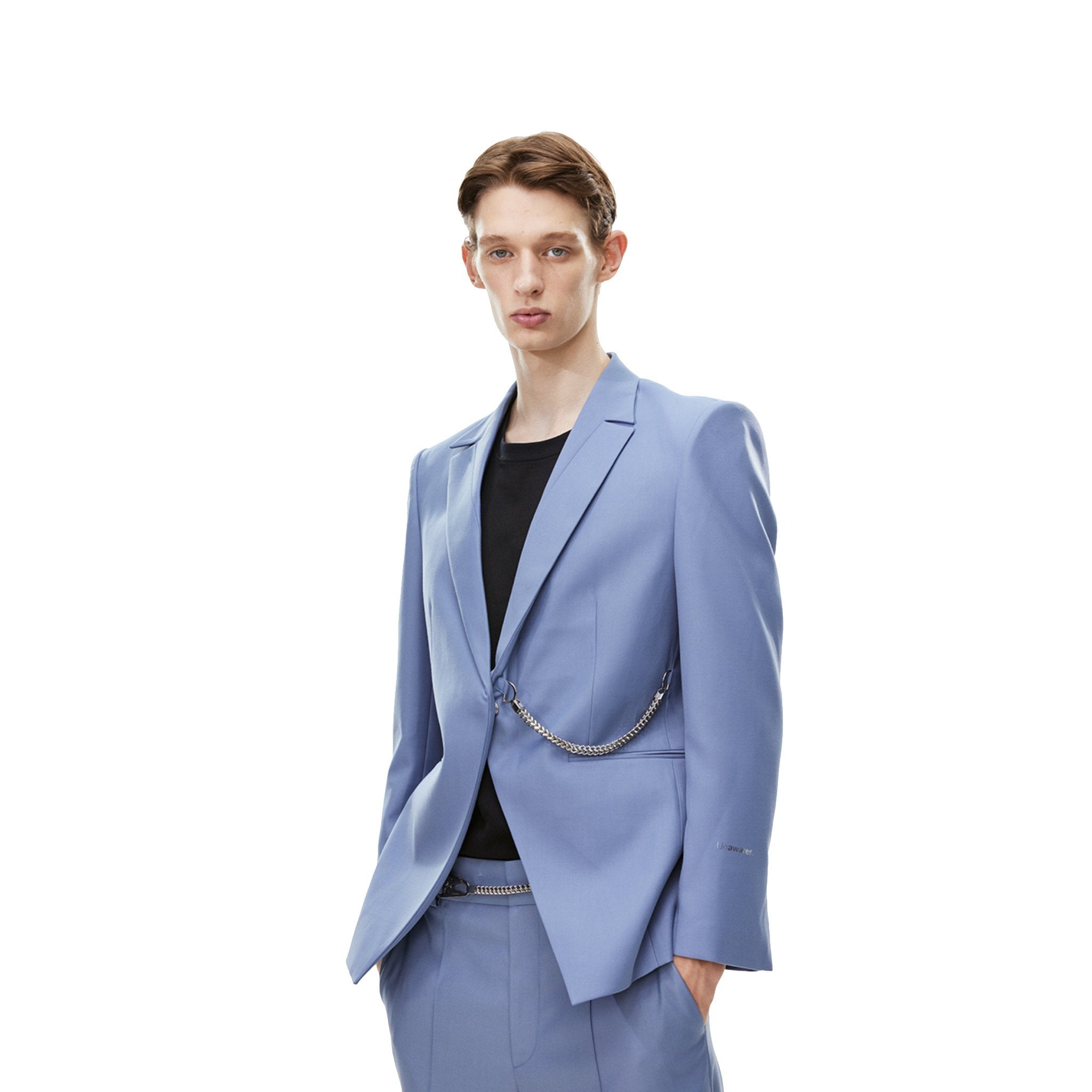 Unawares Square Chain Single Breasted Suit Blue | MADA IN CHINA