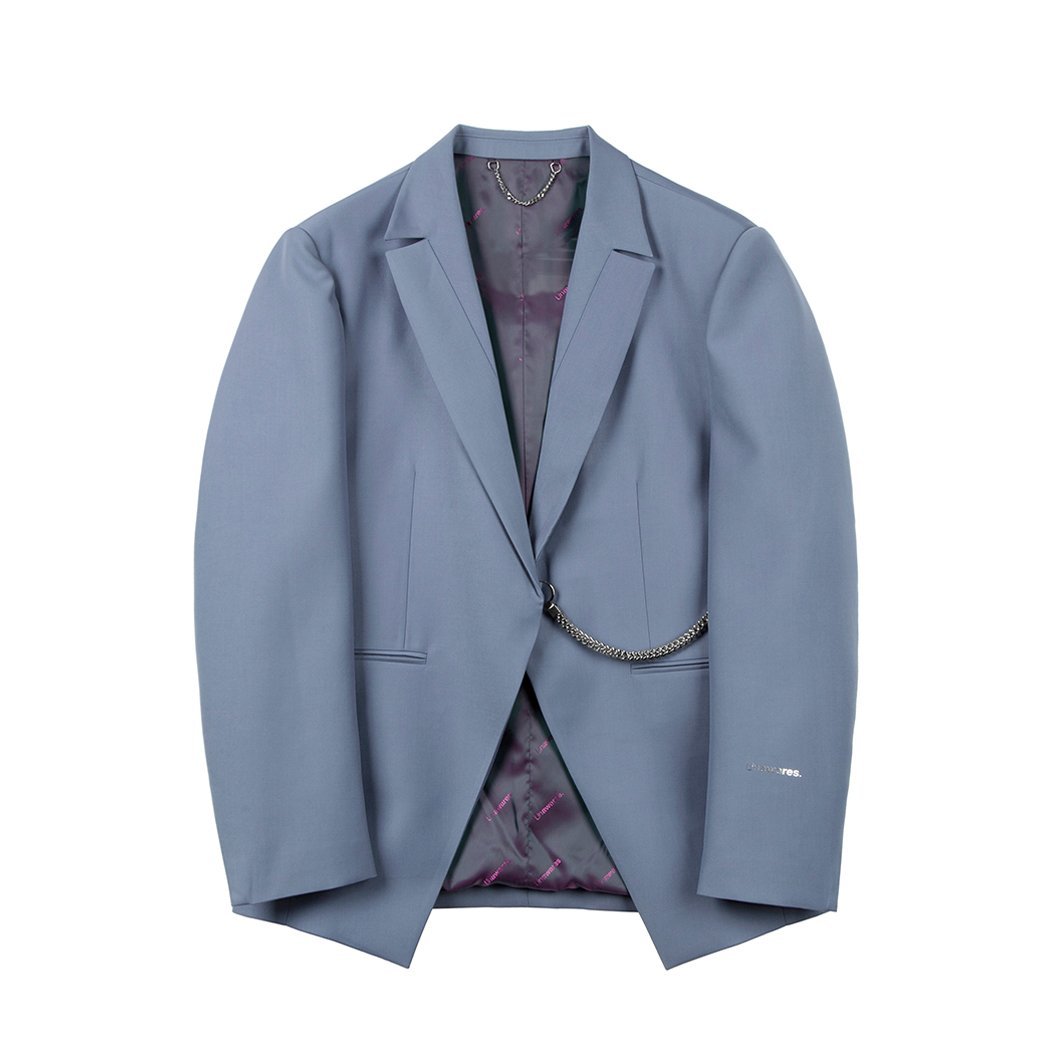 Unawares Square Chain Single Breasted Suit Blue | MADA IN CHINA