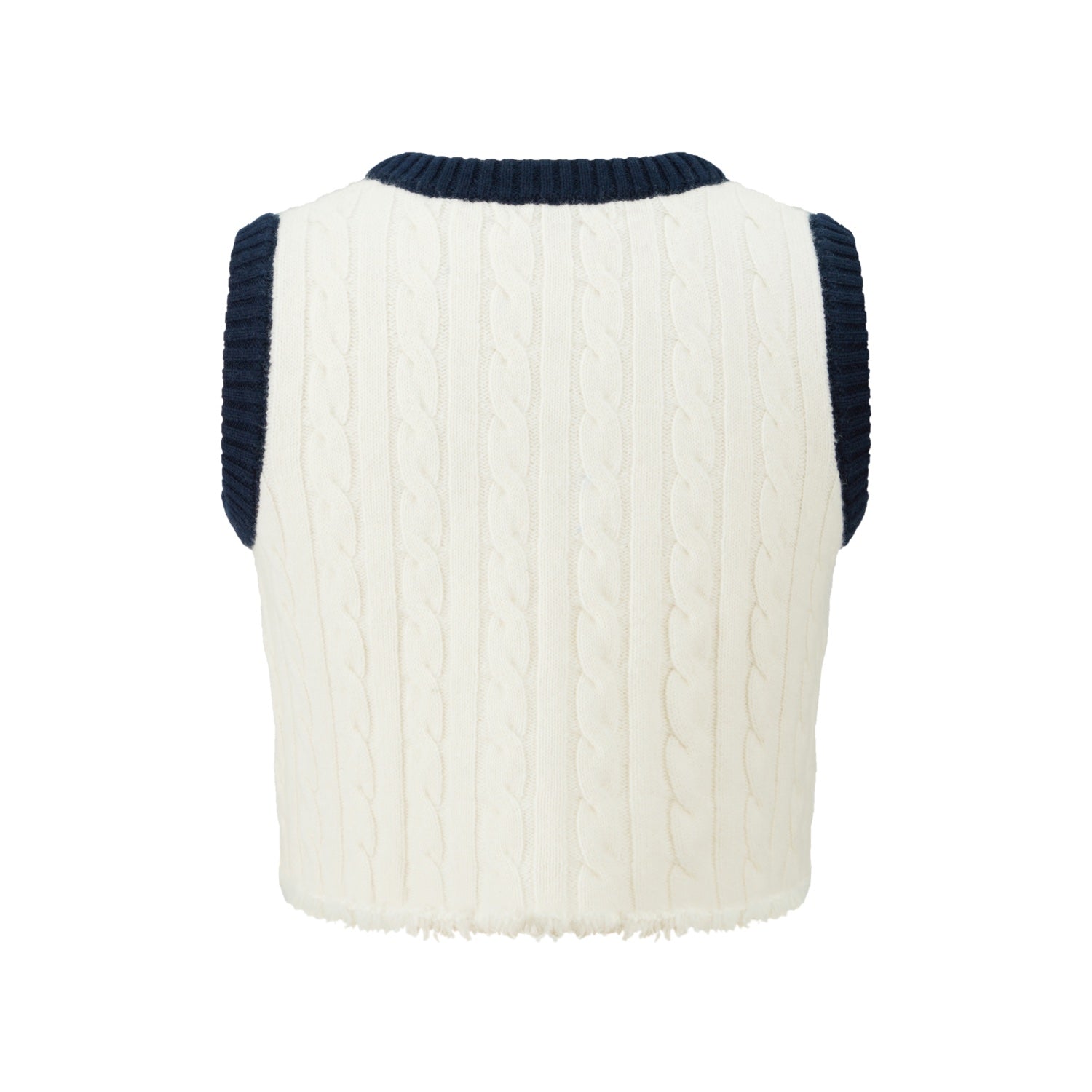 HERLIAN Strawberry Cable Knit V-neck Vest | MADA IN CHINA