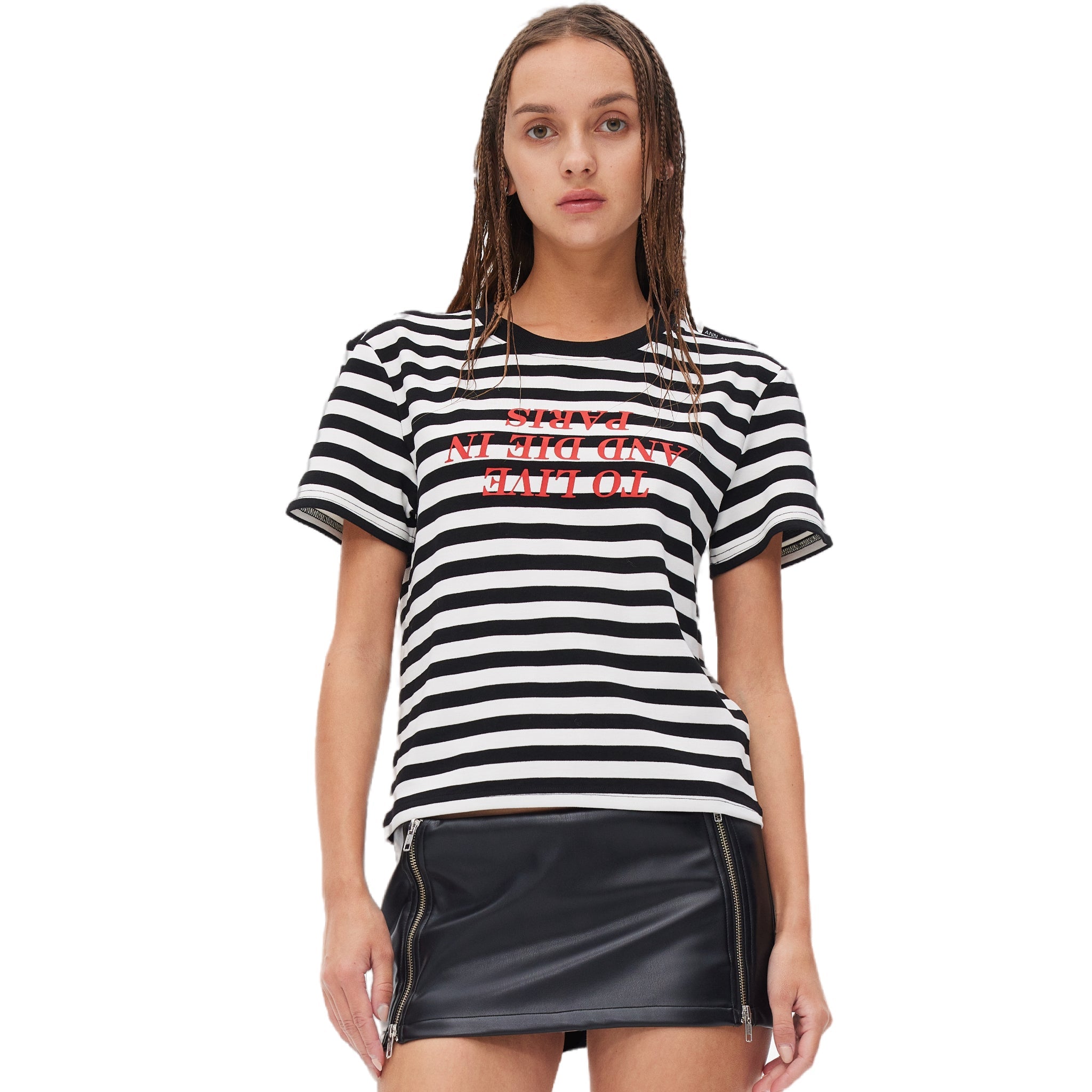 ANN ANDELMAN Stripe T-shirt Black And White | MADA IN CHINA