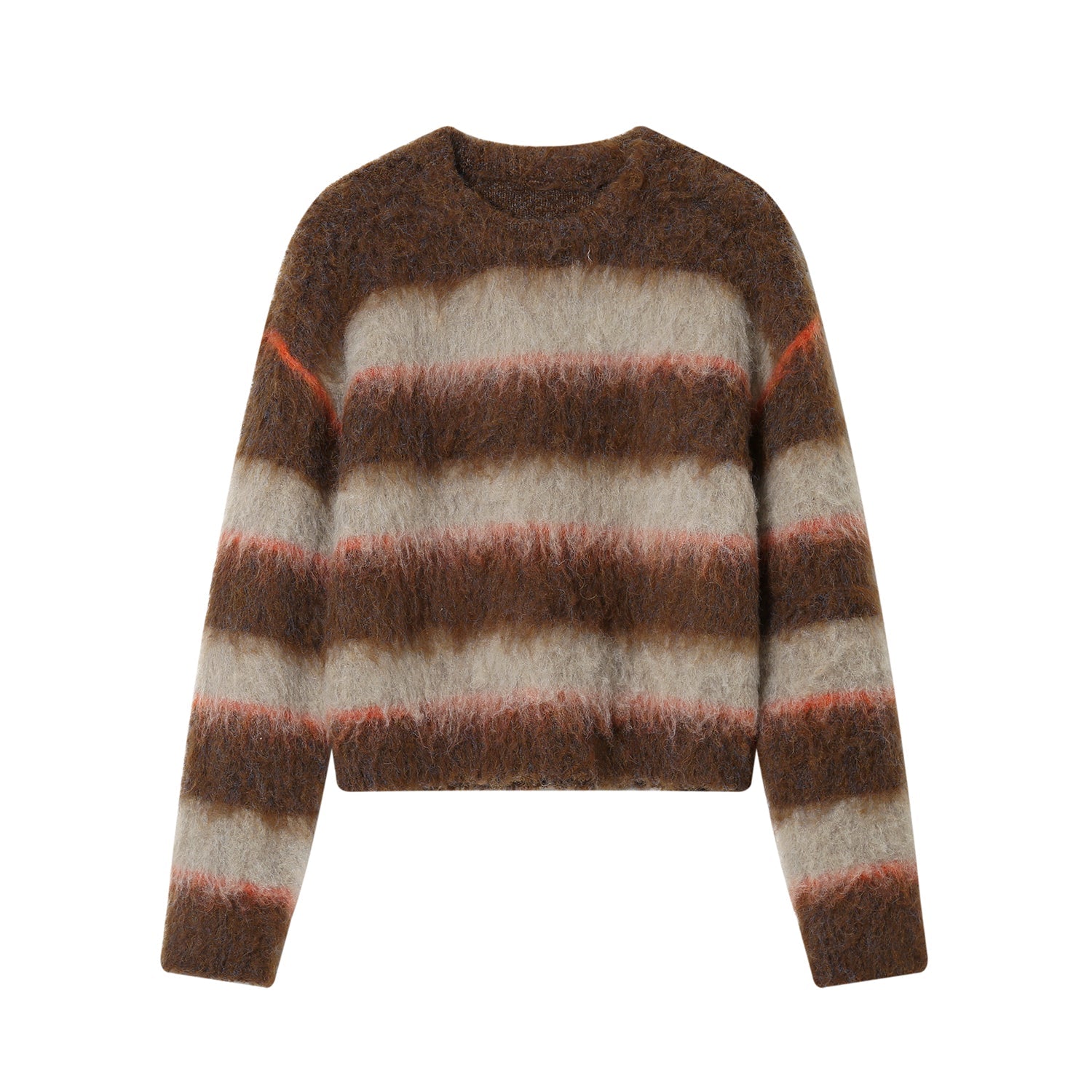 SOMESOWE Sunset Napped Stripe Sweater Brown | MADA IN CHINA