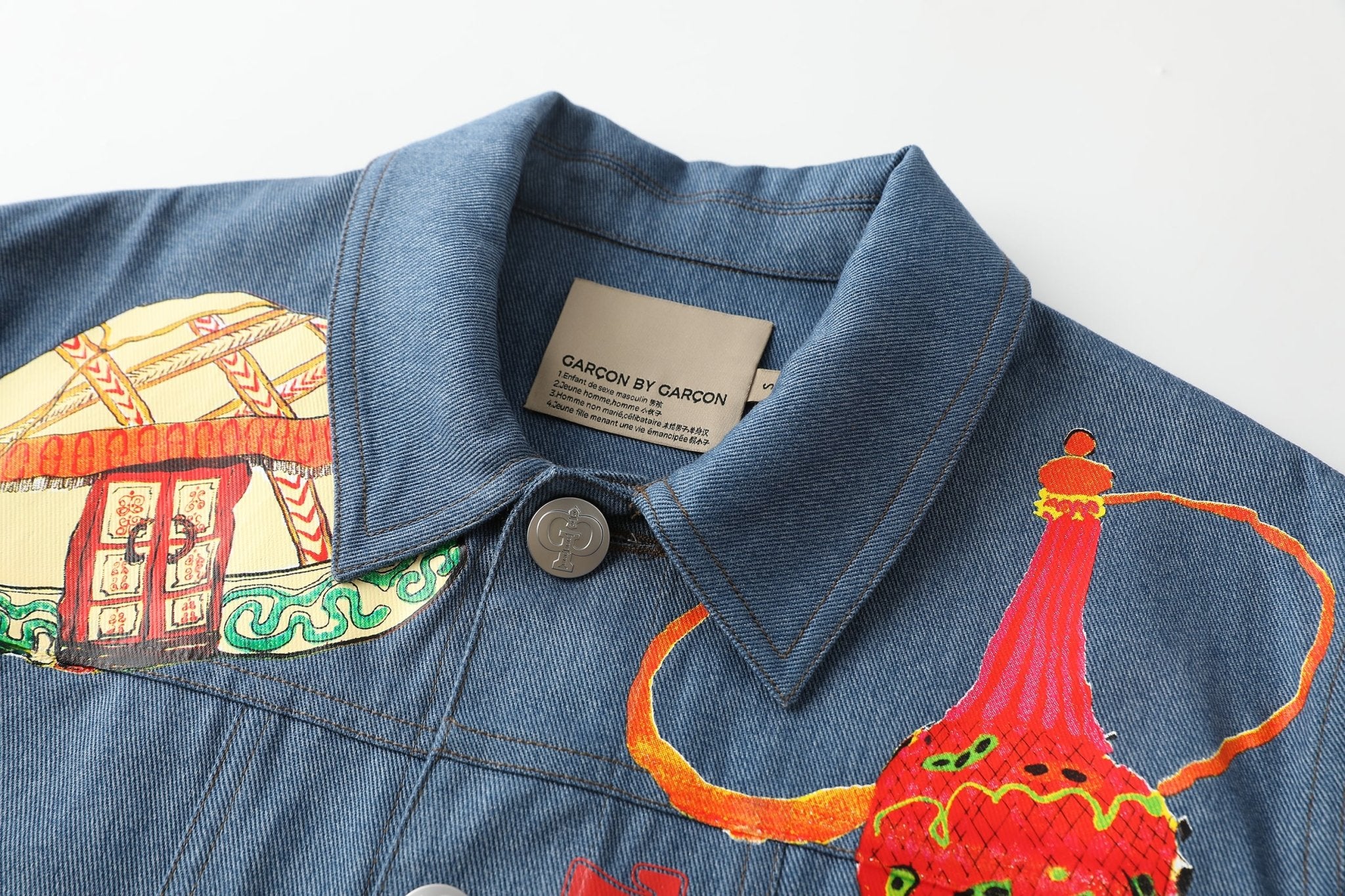 GARCON BY GARCON Tajik Coffee BAR Printed Denim Jacket | MADA IN CHINA