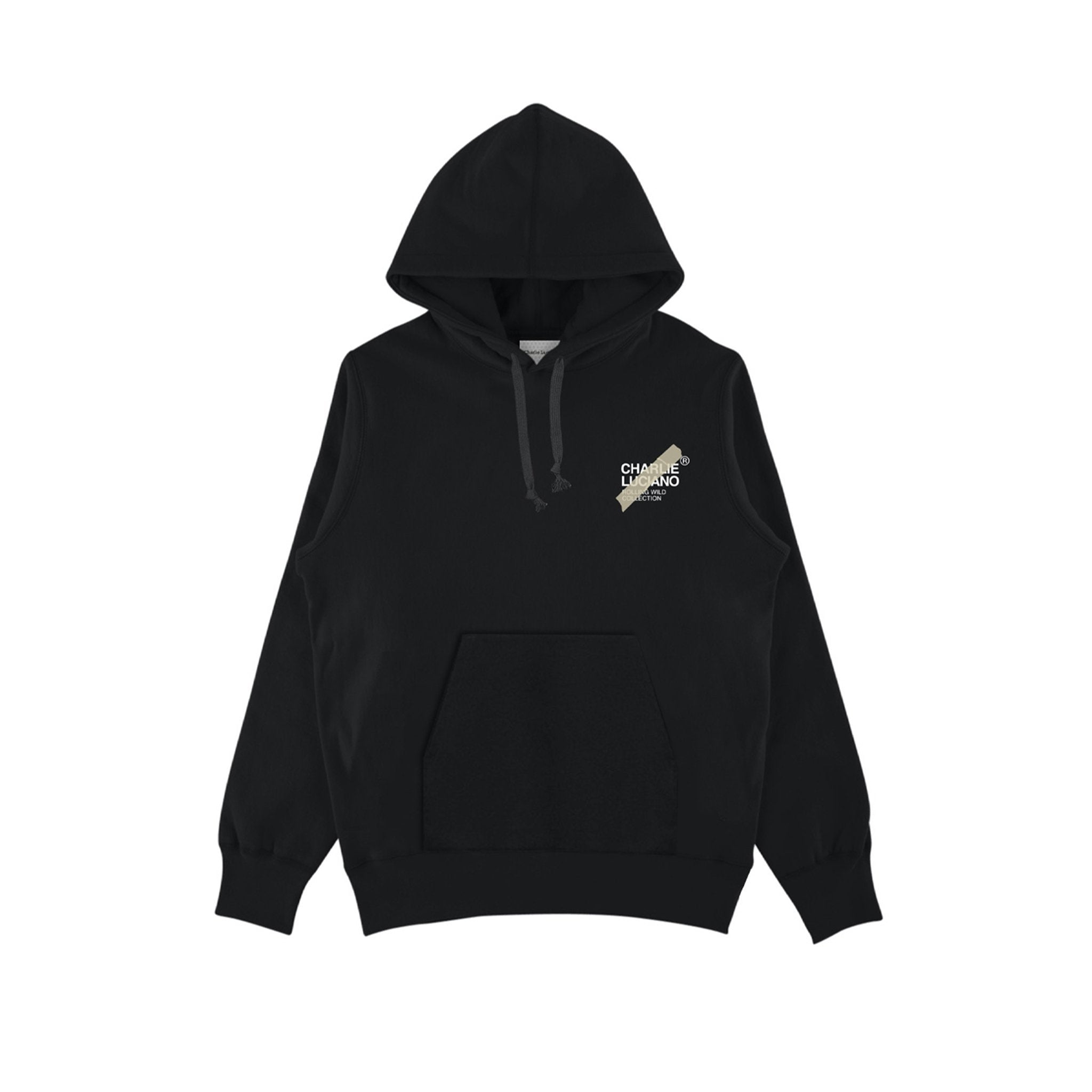 CHARLIE LUCIANO Tape Bulldog Logo Hoodie Black | MADA IN CHINA