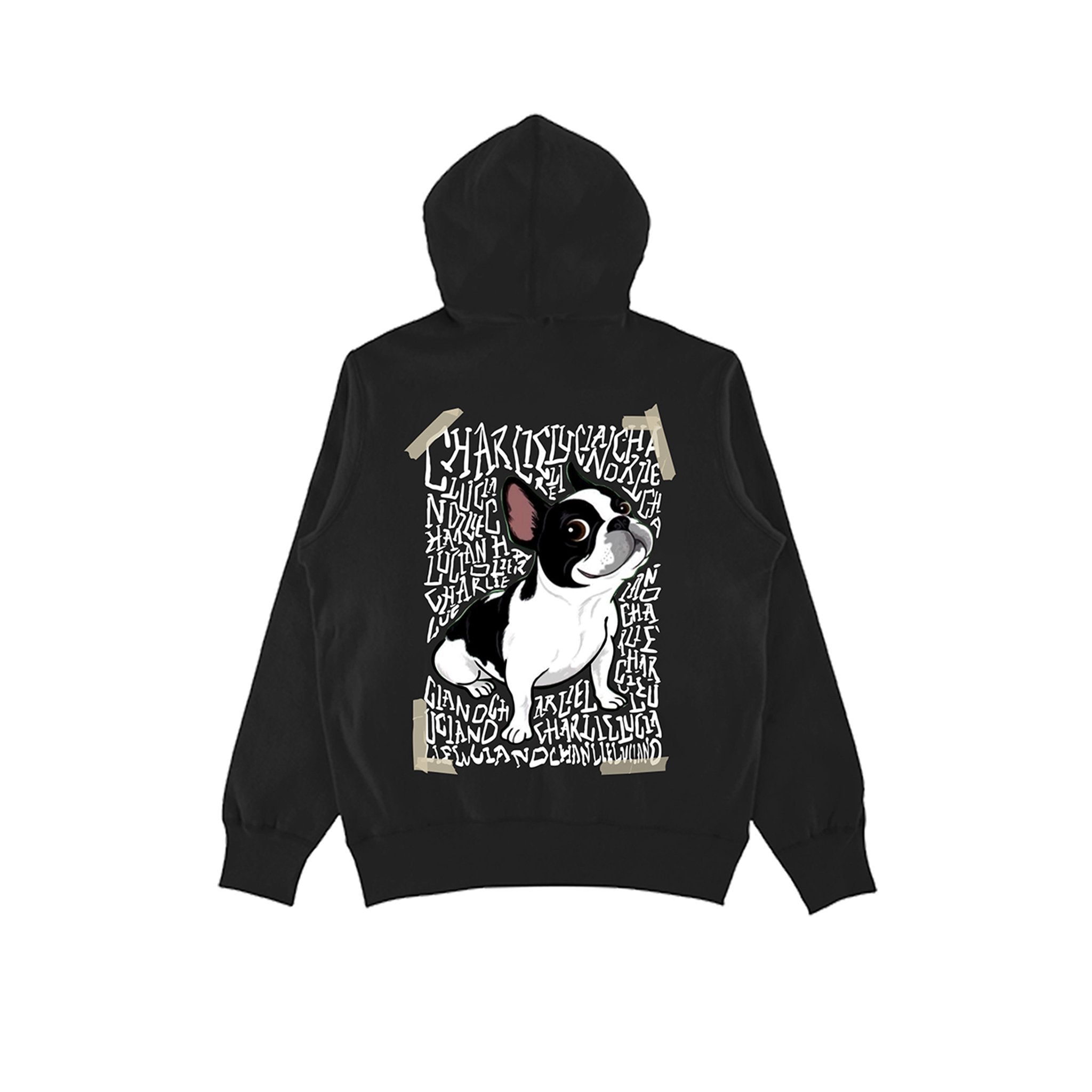 CHARLIE LUCIANO Tape Bulldog Logo Hoodie Black | MADA IN CHINA