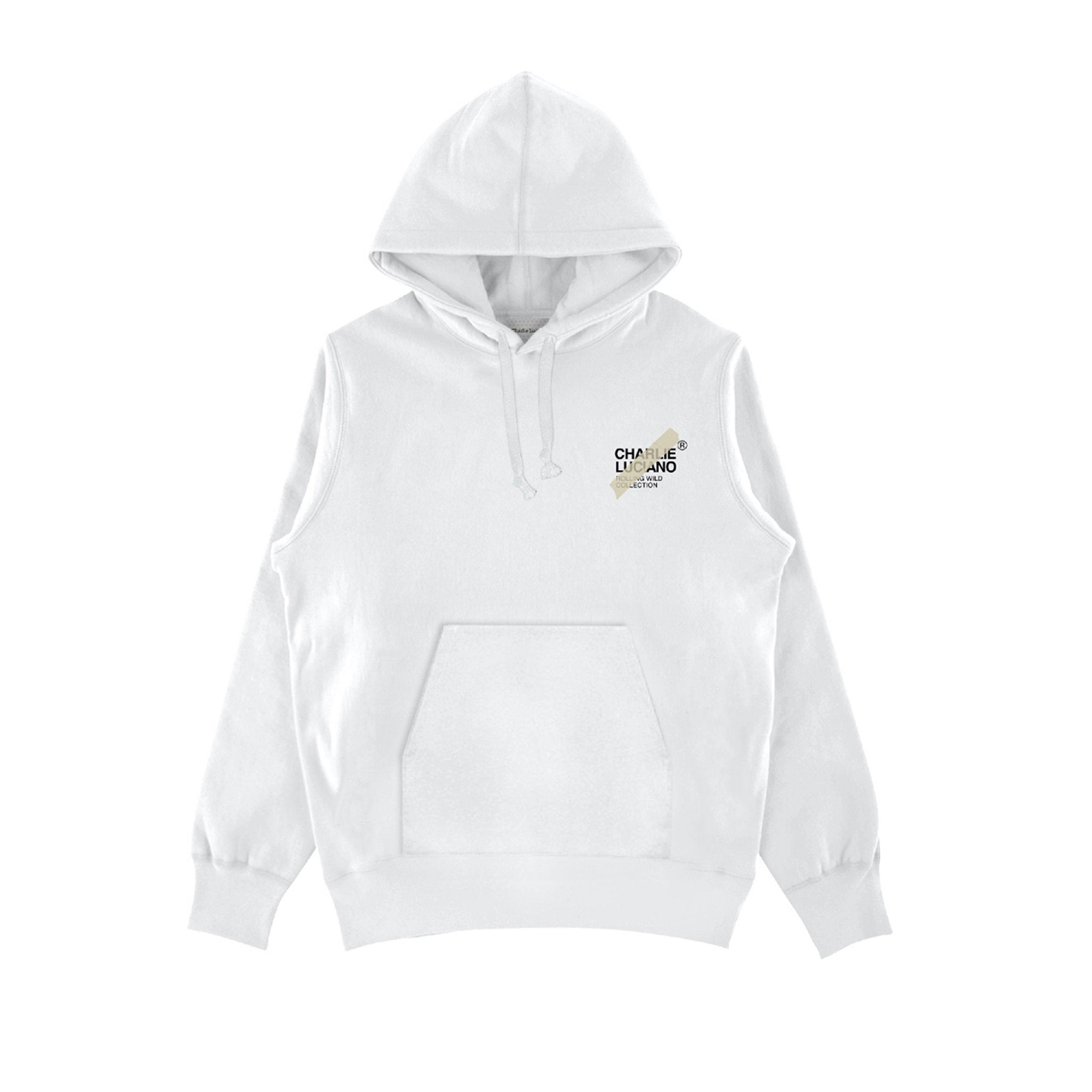 CHARLIE LUCIANO Tape Bulldog Logo Hoodie White | MADA IN CHINA