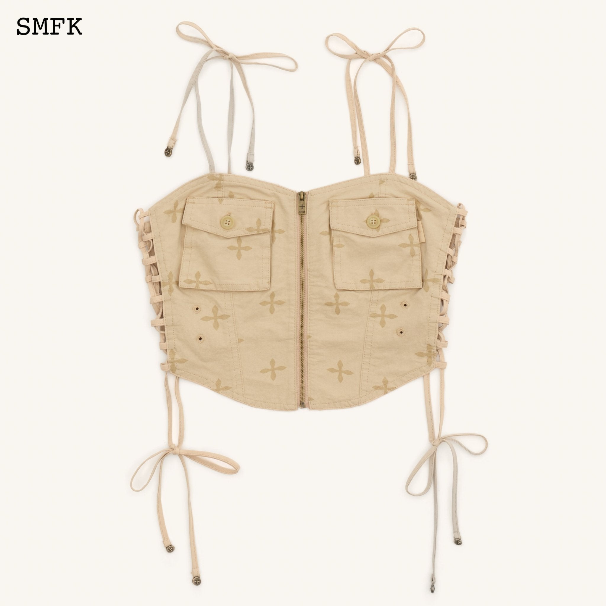 SMFK Temple Garden Paratrooper Cropped Top In Nude | MADA IN CHINA