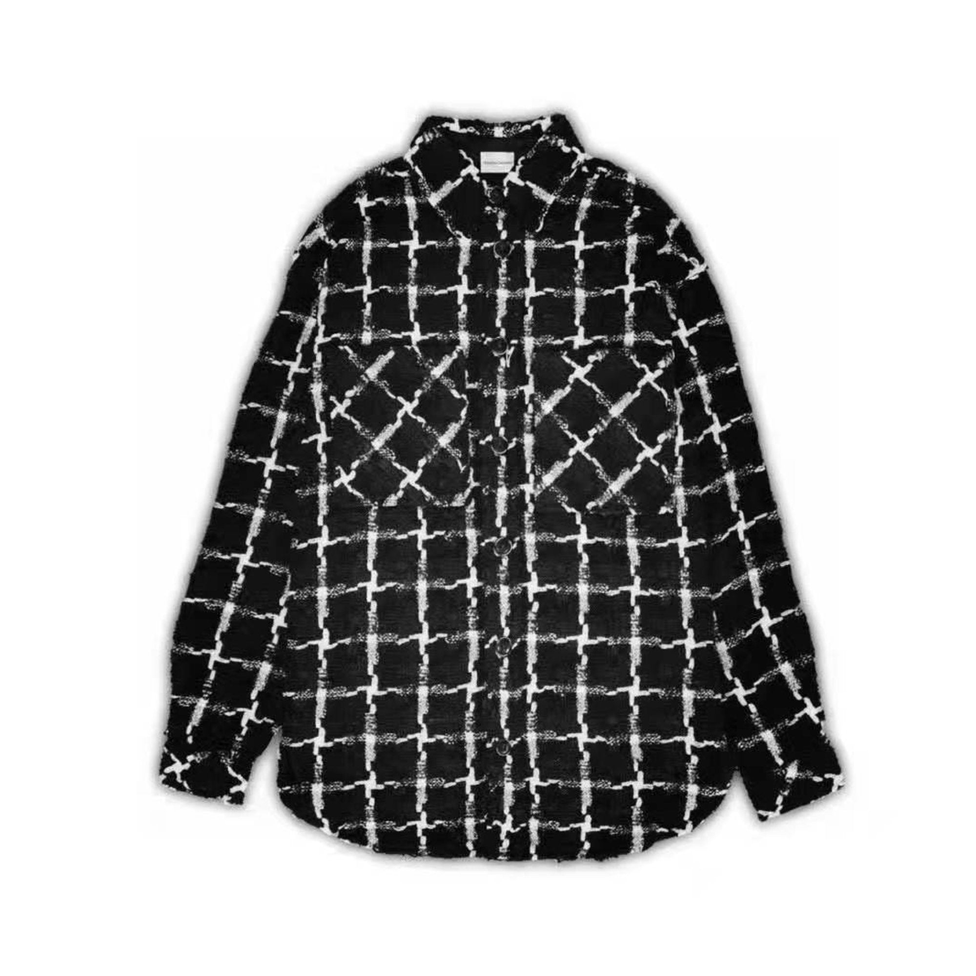 CHARLIE LUCIANO Tweed Overshirt Black | MADA IN CHINA