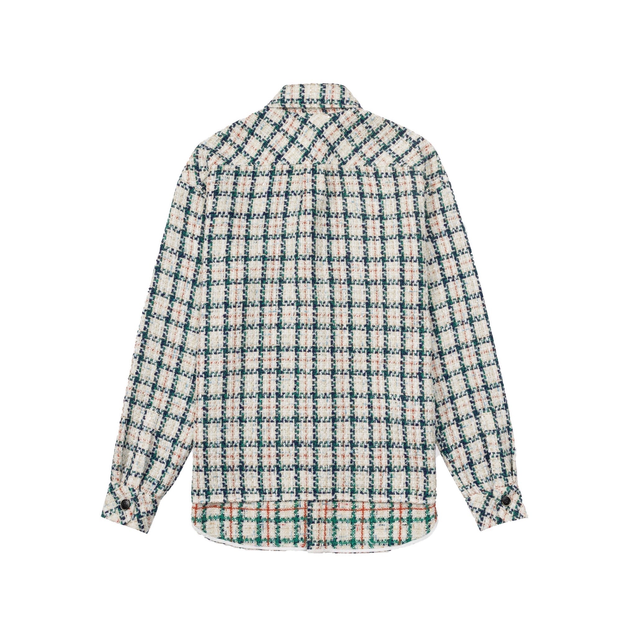 CHARLIE LUCIANO Tweed Overshirt Green and White | MADA IN CHINA