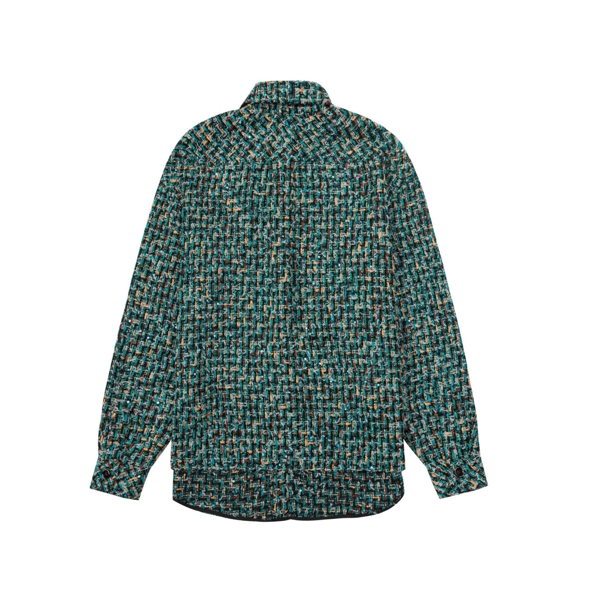 CHARLIE LUCIANO Tweed Overshirt Green | MADA IN CHINA