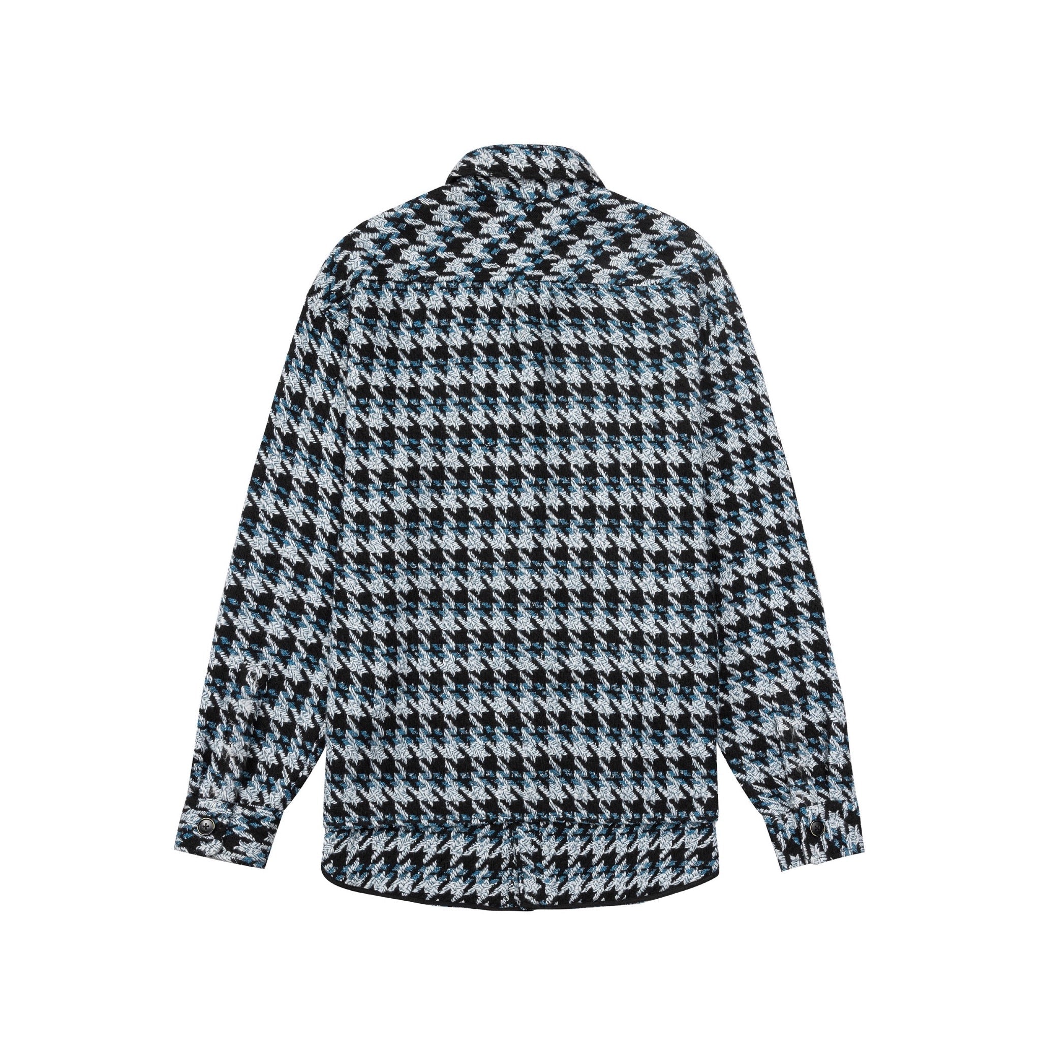 CHARLIE LUCIANO Tweed Overshirt Houndstooth Blue | MADA IN CHINA