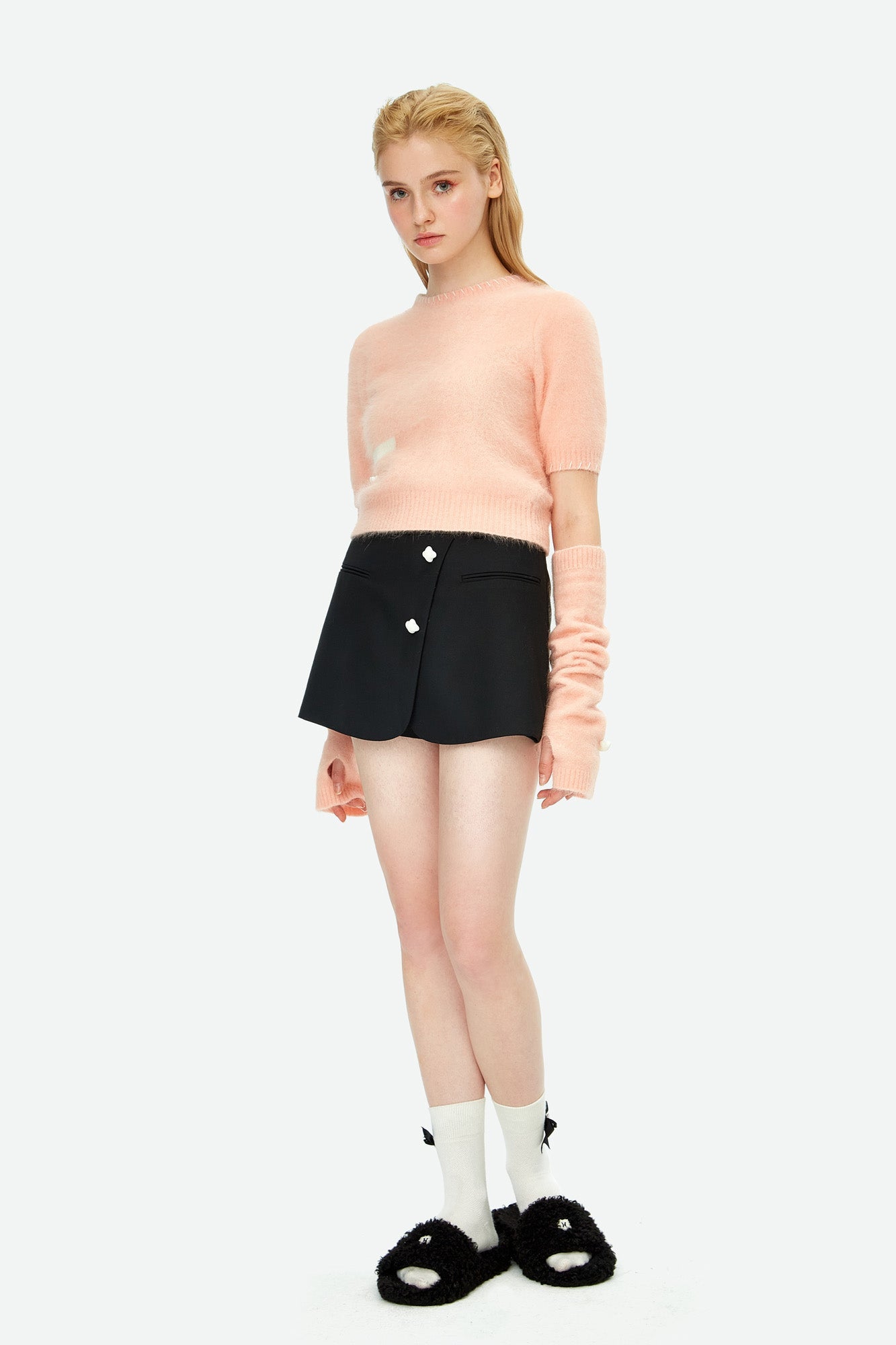 HERLIAN Two-Piece Rabbit Fur Woolen Top | MADA IN CHINA