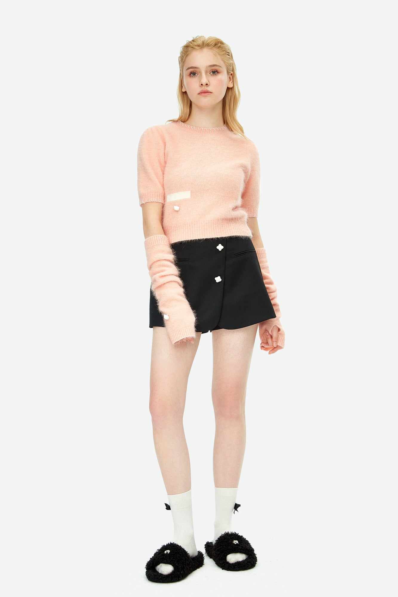 HERLIAN Two-Piece Rabbit Fur Woolen Top | MADA IN CHINA