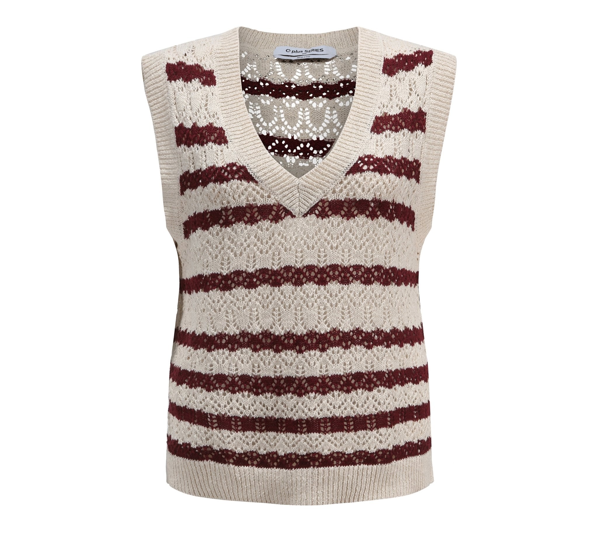 CPLUS SERIES V-neck stripped knit vest | MADA IN CHINA