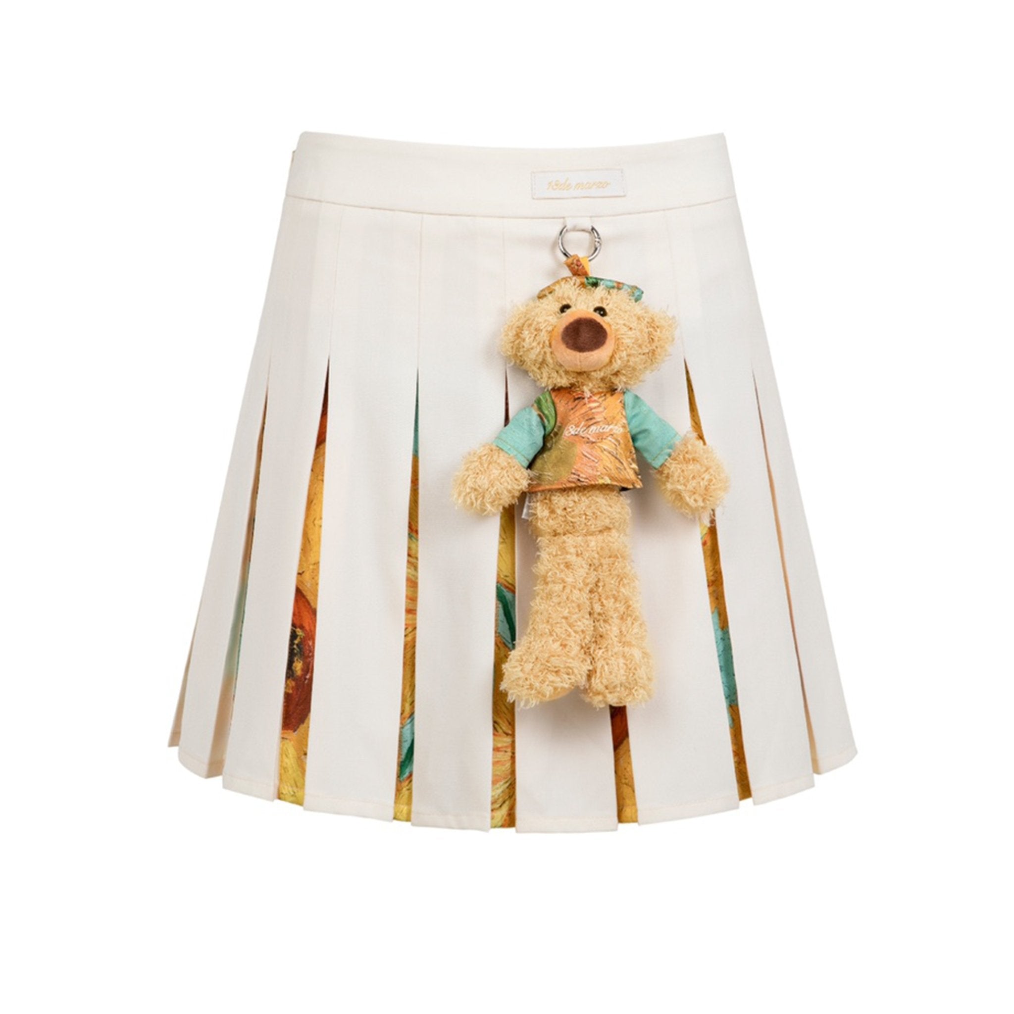 13DE MARZO Van Gogh Masterpiece Pleated Skirt Whisper White | MADA IN CHINA