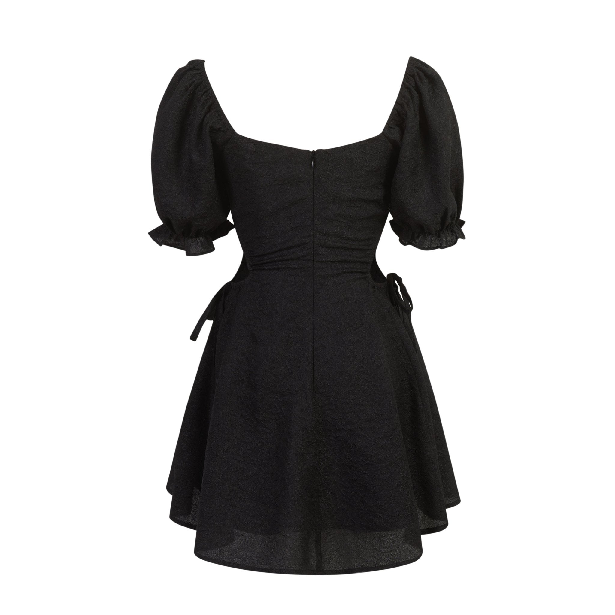 THREE QUARTERS Waist Cut Out Black Dress | MADA IN CHINA