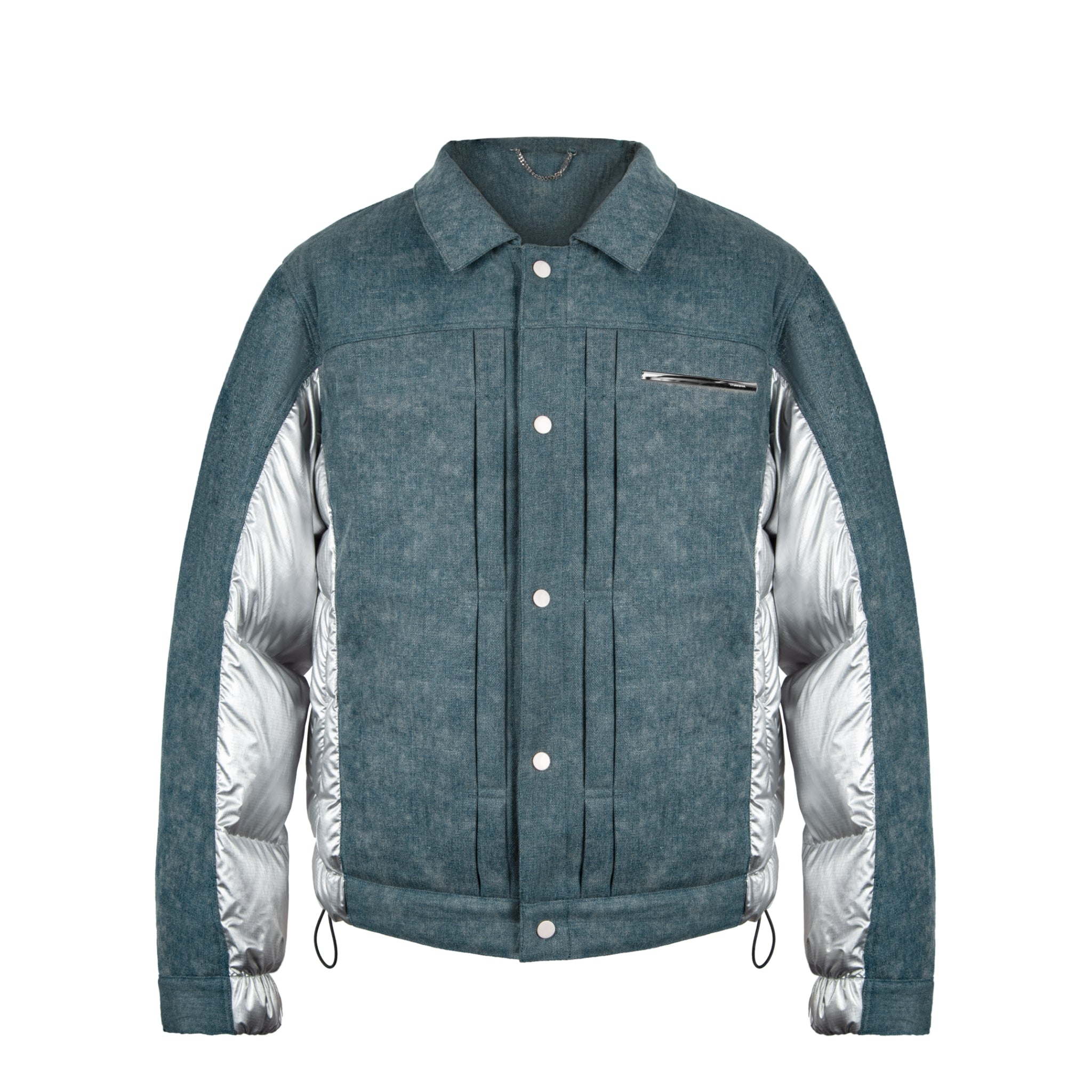 UNAWARES Washed Denim Spliced Down Cotton Jacket | MADA IN CHINA