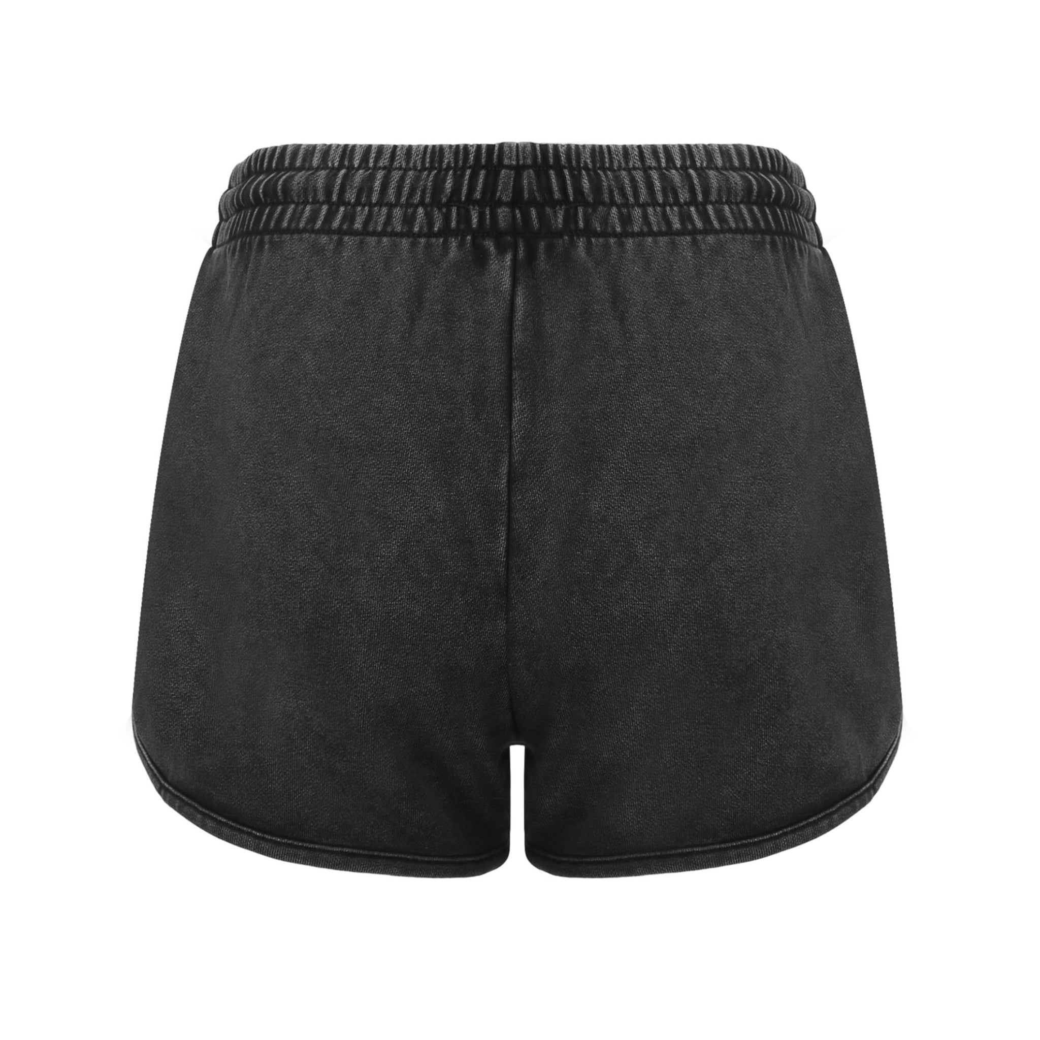 ANN ANDELMAN Washed Grey Logo Shorts | MADA IN CHINA