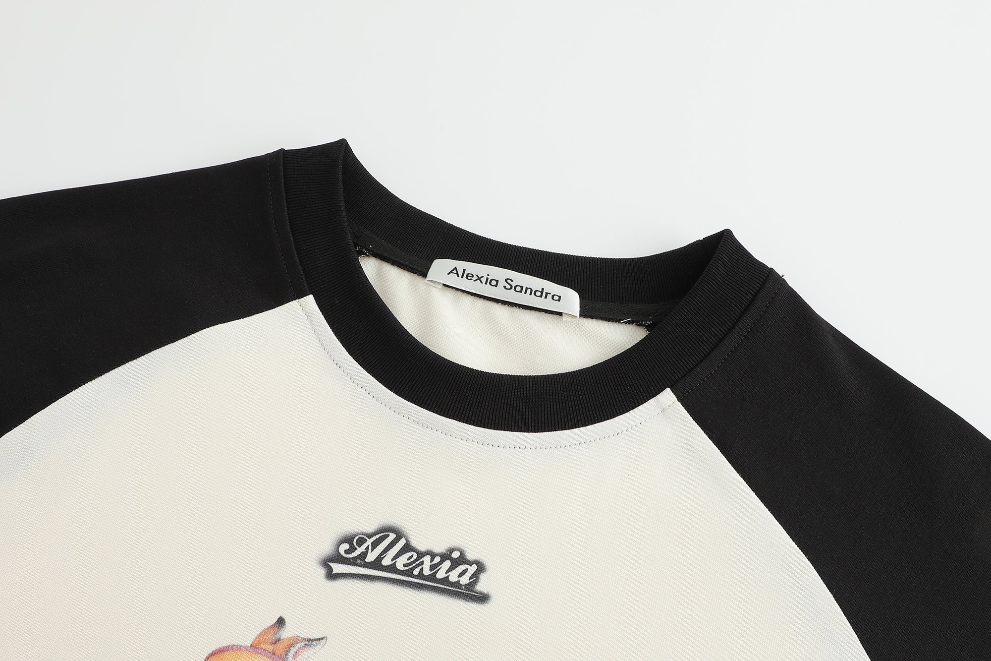 Alexia Sandra White And Black Bunnies Raglan T-Shirt | MADA IN CHINA