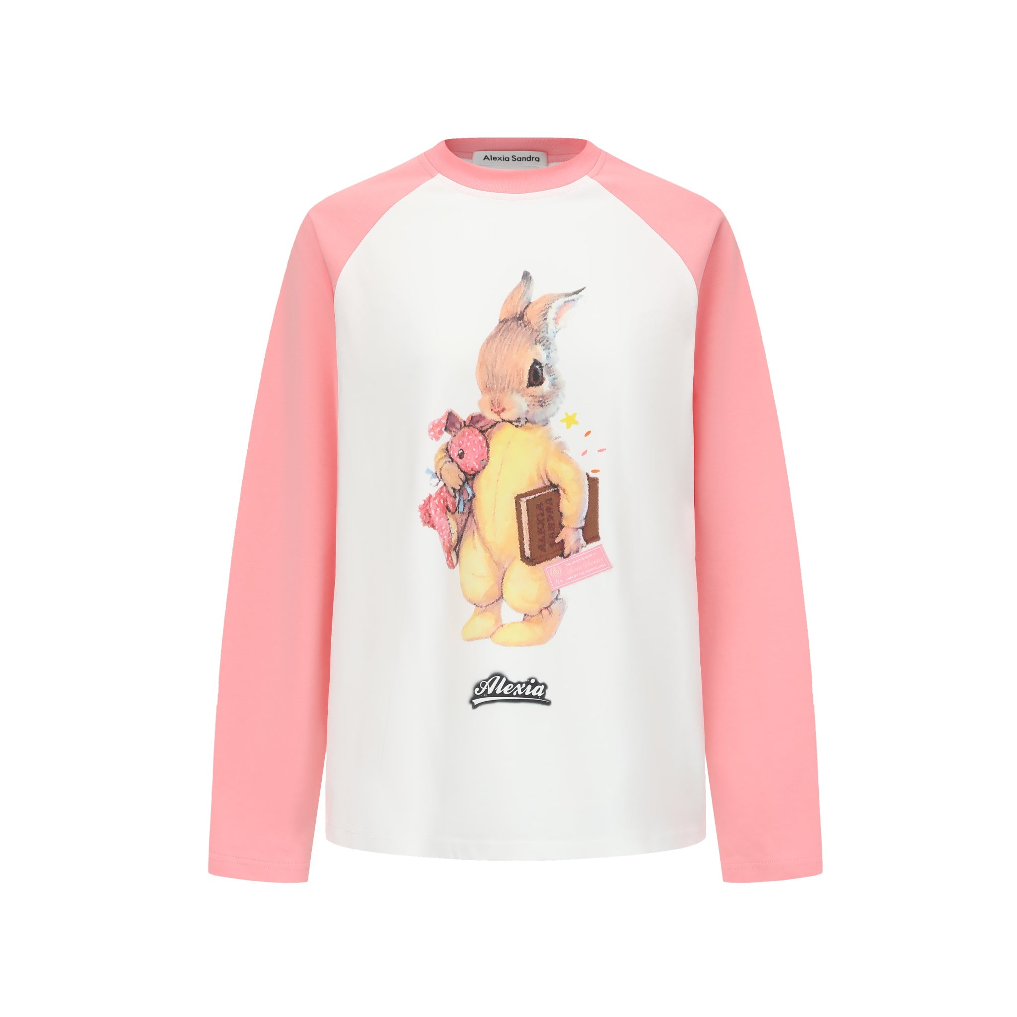 Alexia Sandra White And Pink Alexia Bunny Raglan T-Shirt | MADA IN CHINA