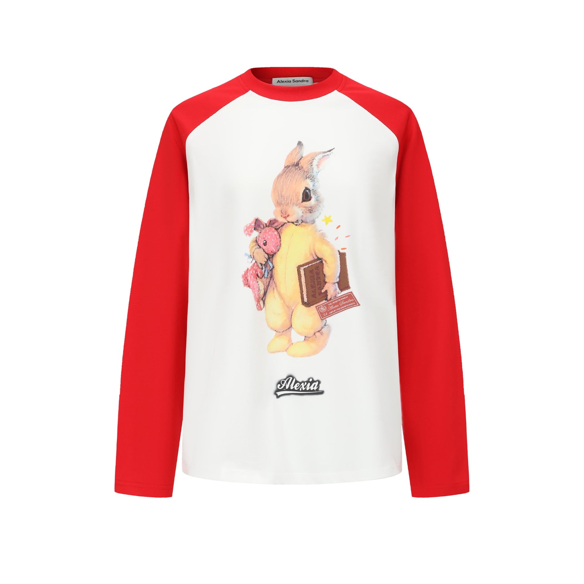 Alexia Sandra White And Red Alexia Bunny Raglan T-Shirt | MADA IN CHINA