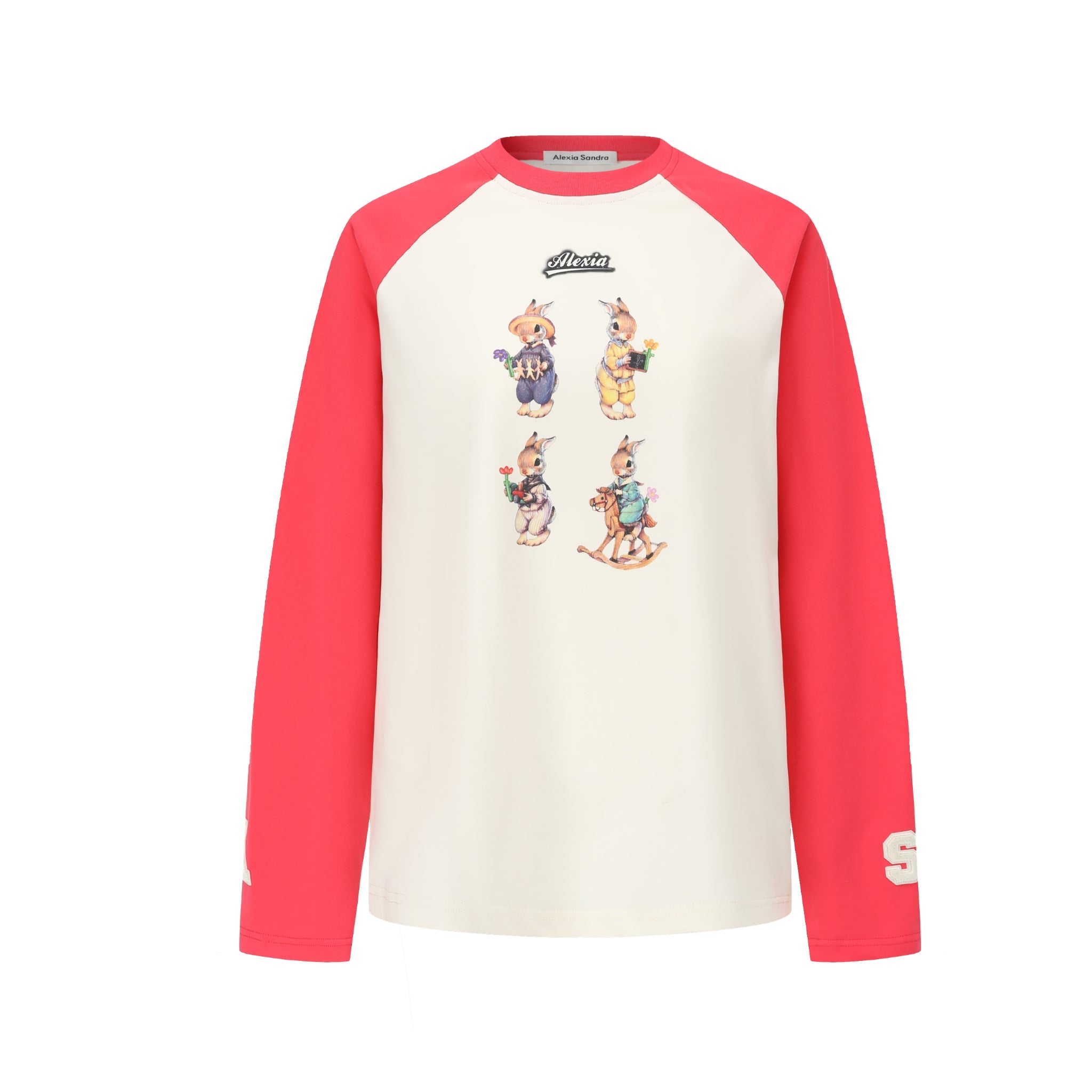 Alexia Sandra White And Red Bunnies Raglan T-Shirt | MADA IN CHINA