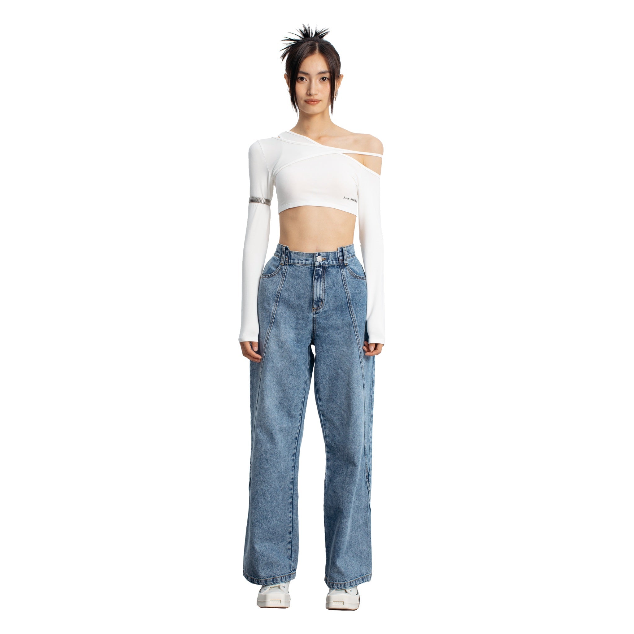 ANN ANDELMAN White Atrapless Deconstructed Top | MADA IN CHINA