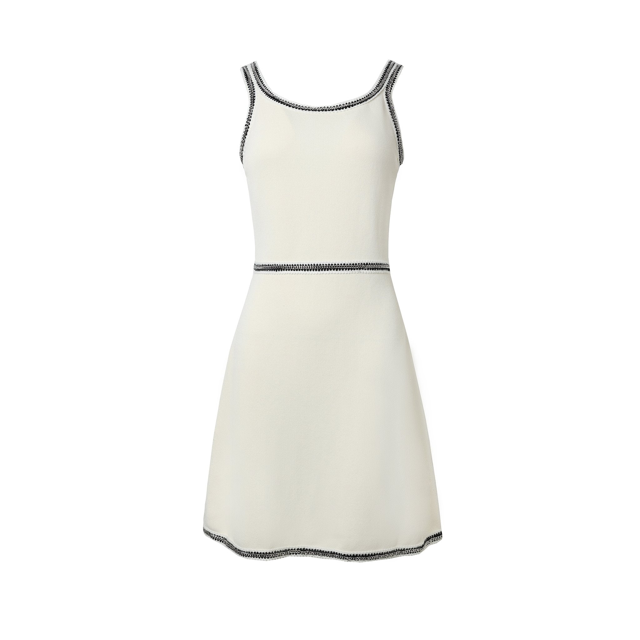 DIANA VEVINA White Chain Trim Dress | MADA IN CHINA