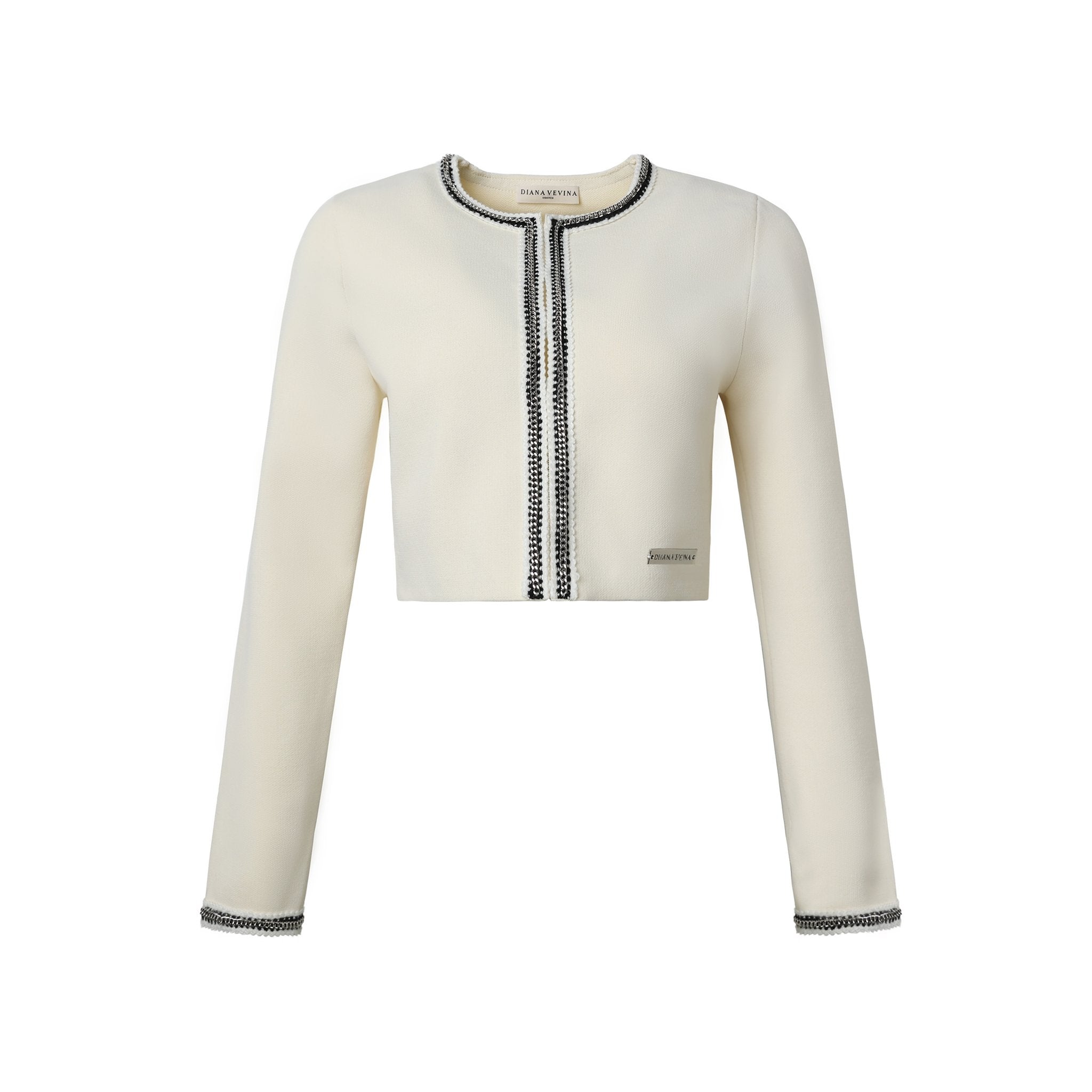 DIANA VEVINA White Chain Trim Jacket | MADA IN CHINA