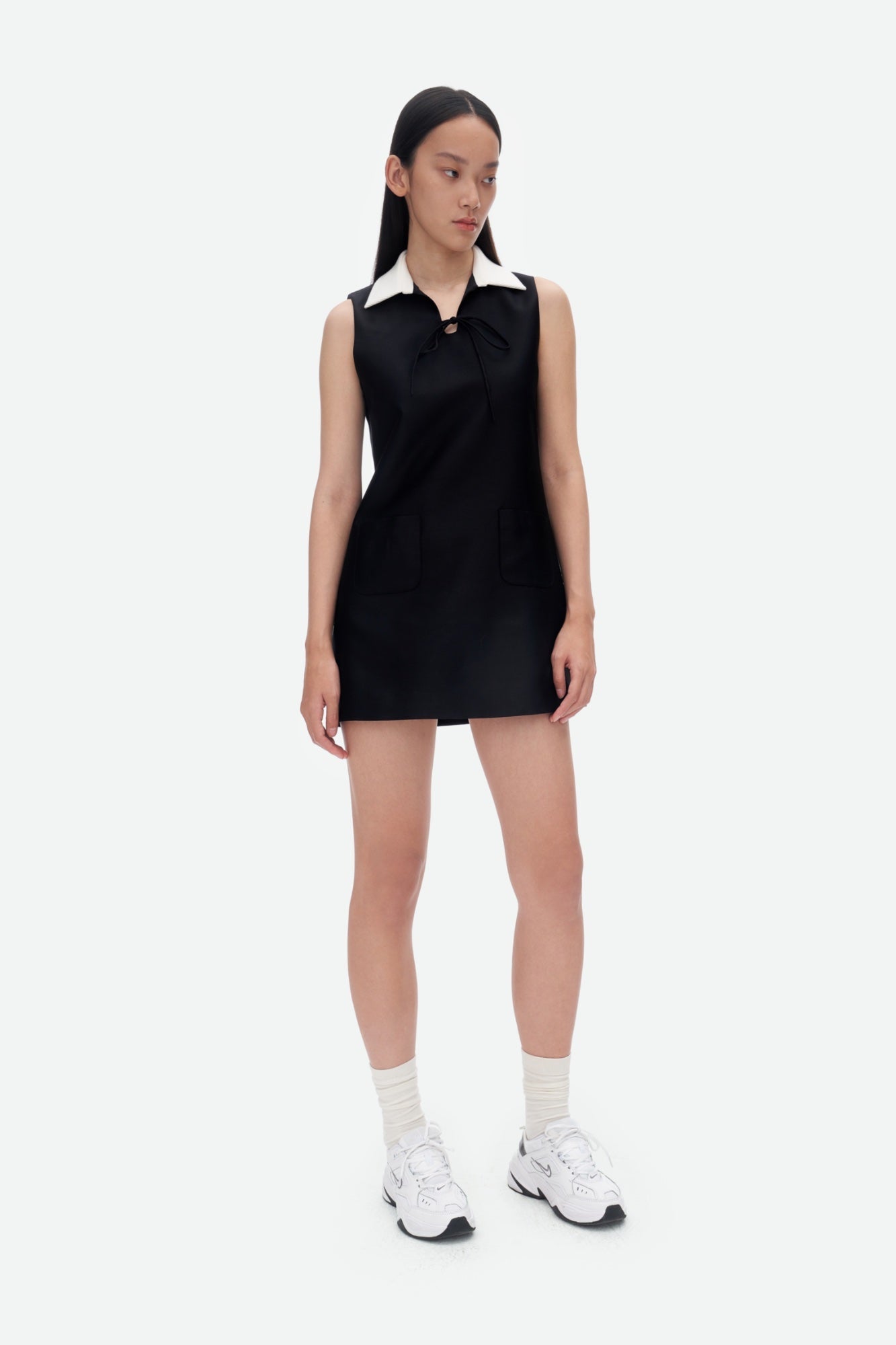 HERLIAN White Collar Sleeveless Dress | MADA IN CHINA