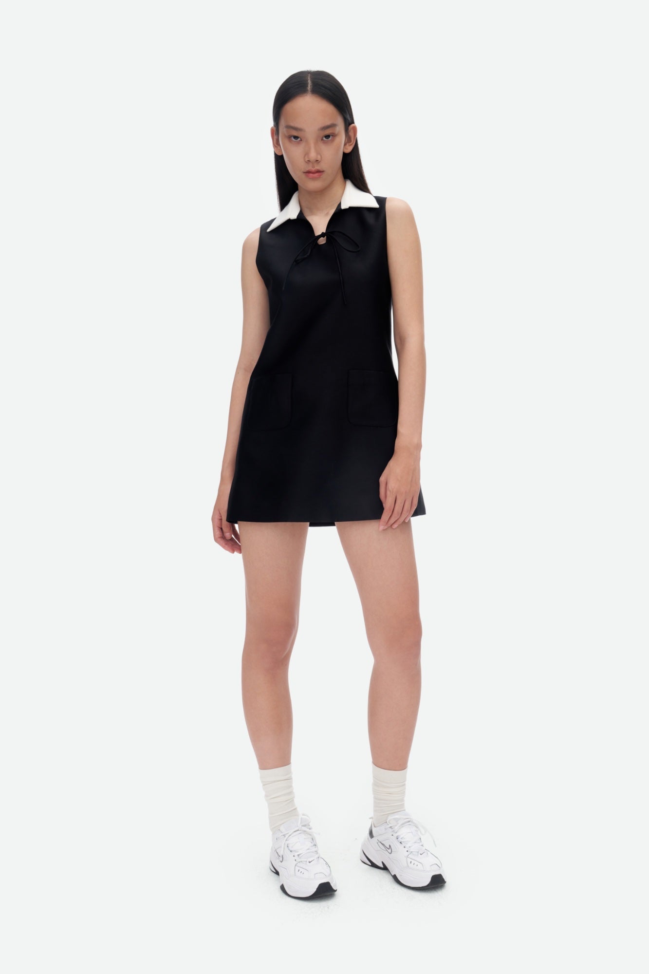 HERLIAN White Collar Sleeveless Dress | MADA IN CHINA