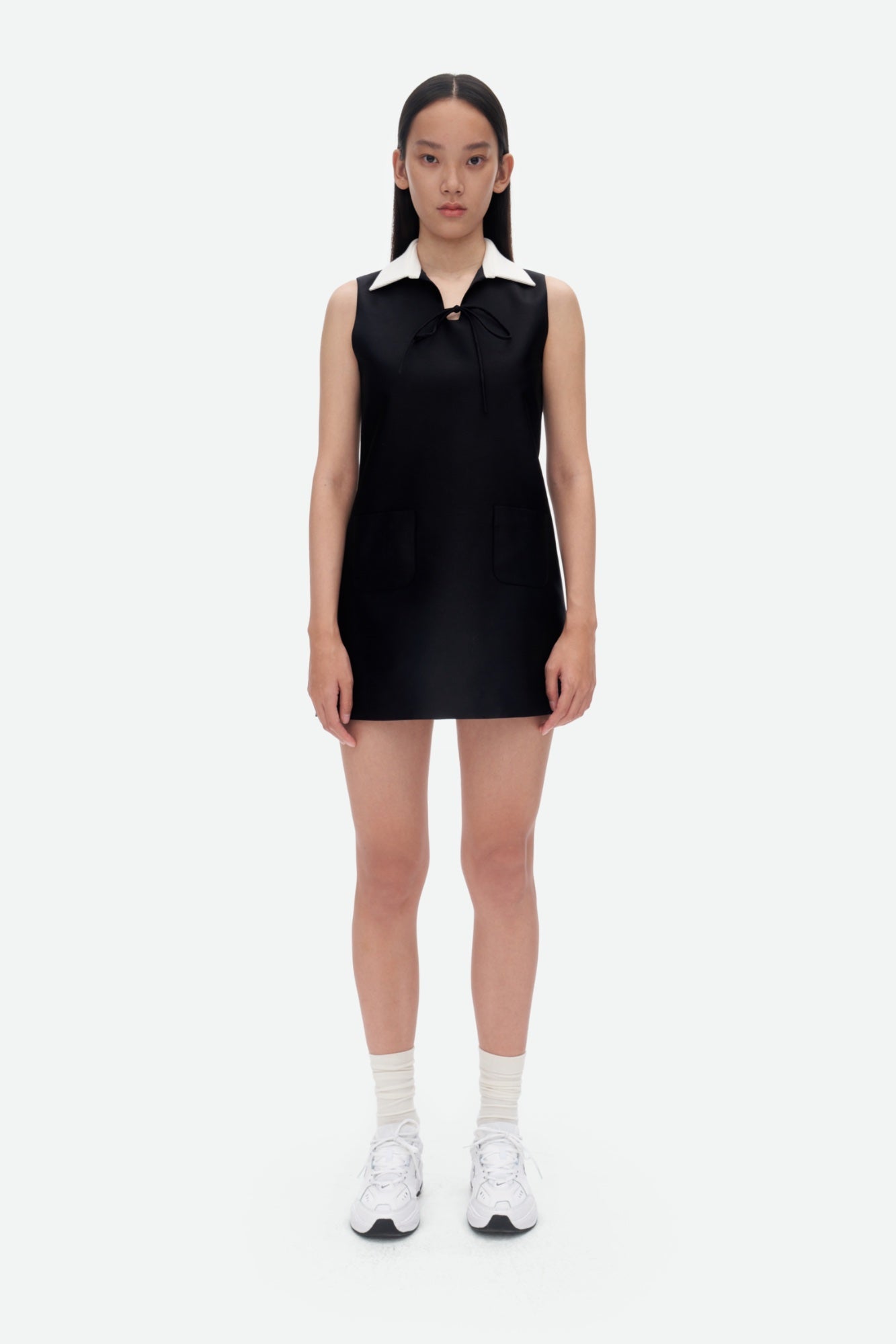 HERLIAN White Collar Sleeveless Dress | MADA IN CHINA