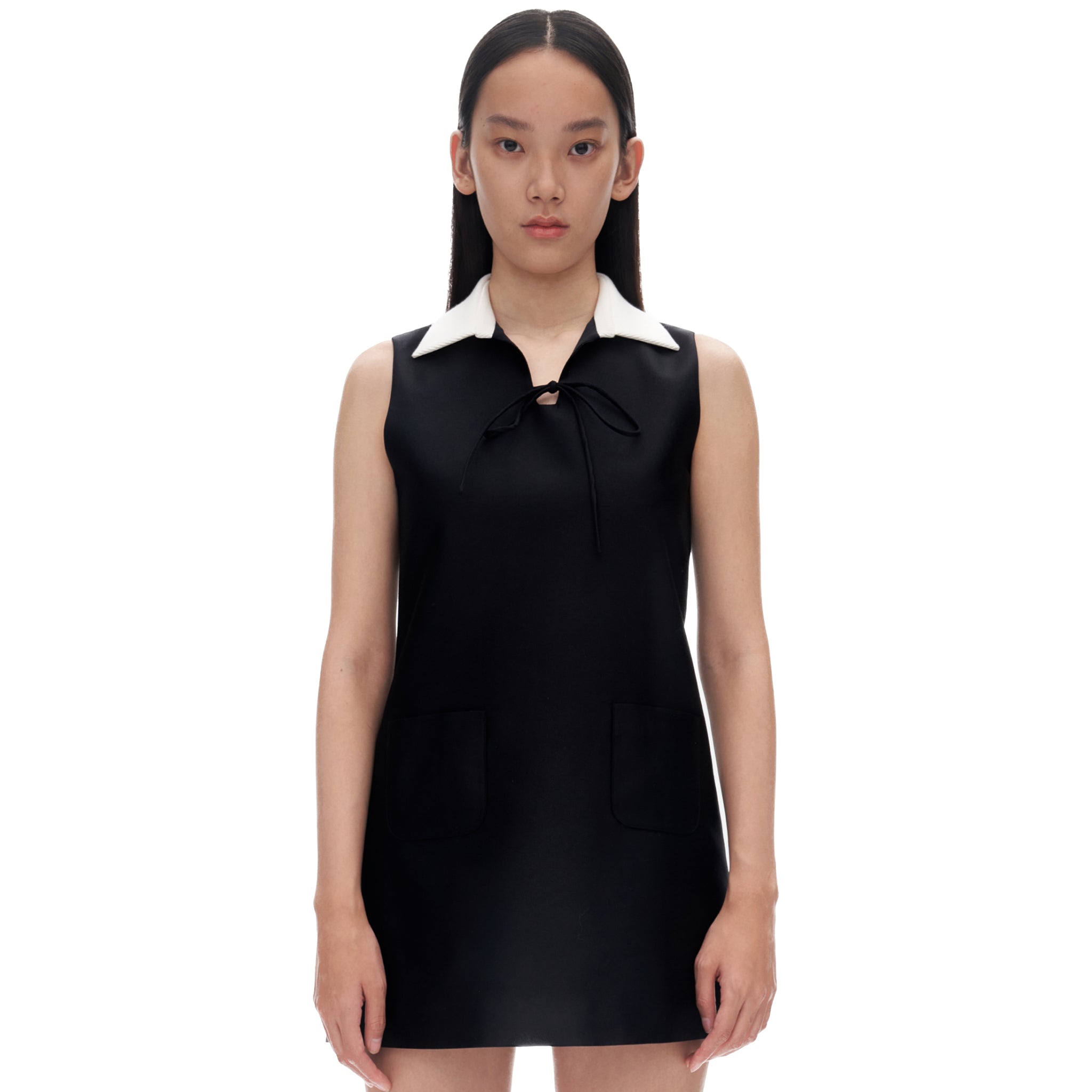 HERLIAN White Collar Sleeveless Dress | MADA IN CHINA