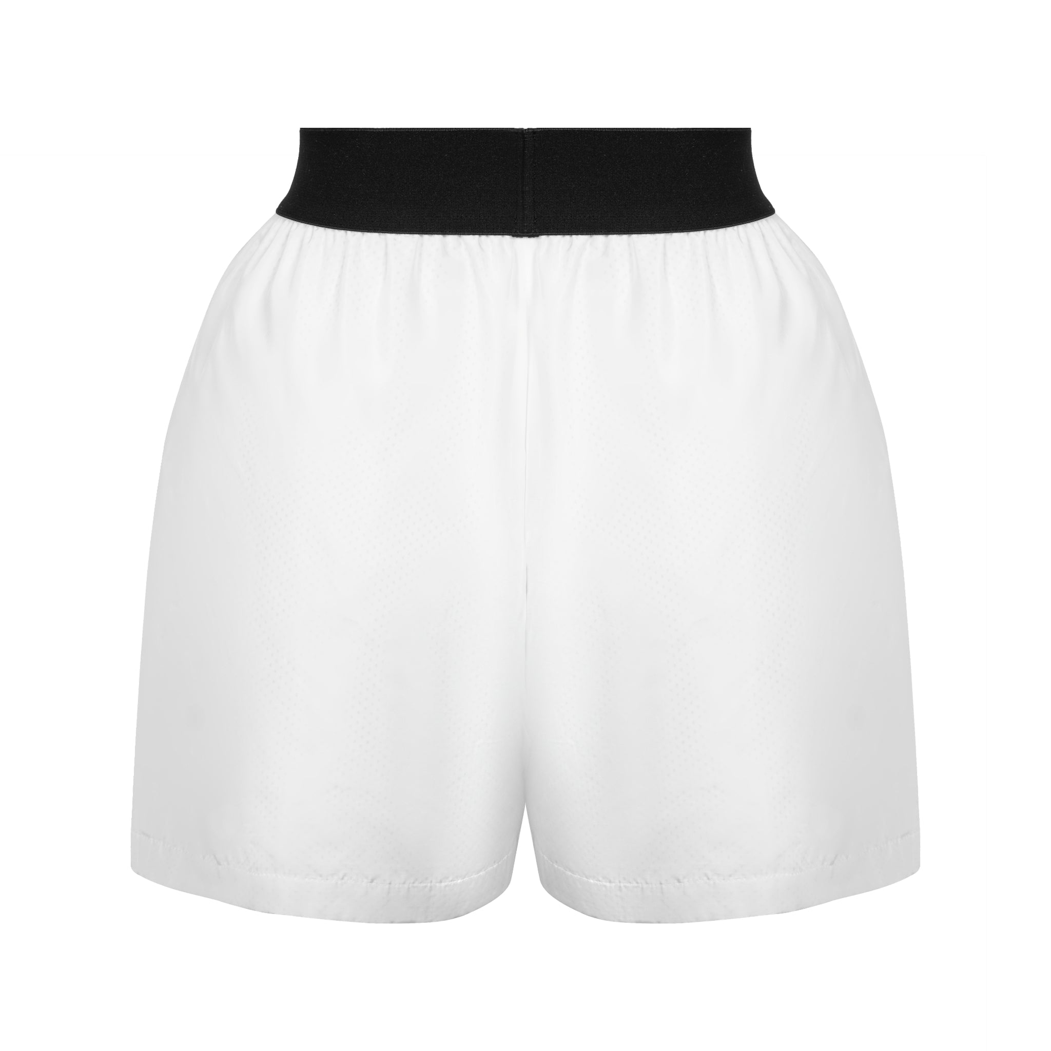 UNAWARES White Customized Laser Logo Zip Pocket Shorts | MADA IN CHINA