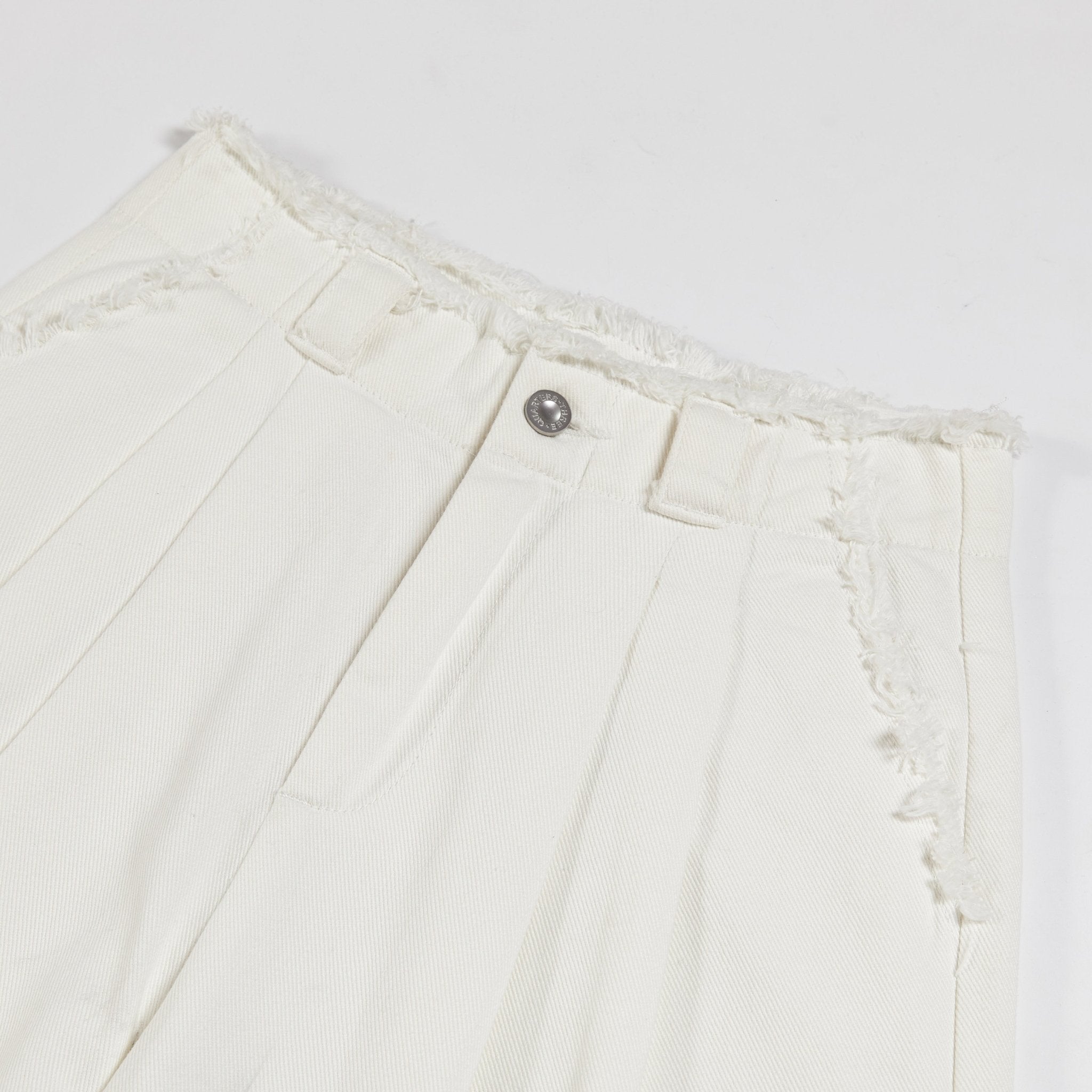 THREE QUARTERS White Denim Jeans | MADA IN CHINA