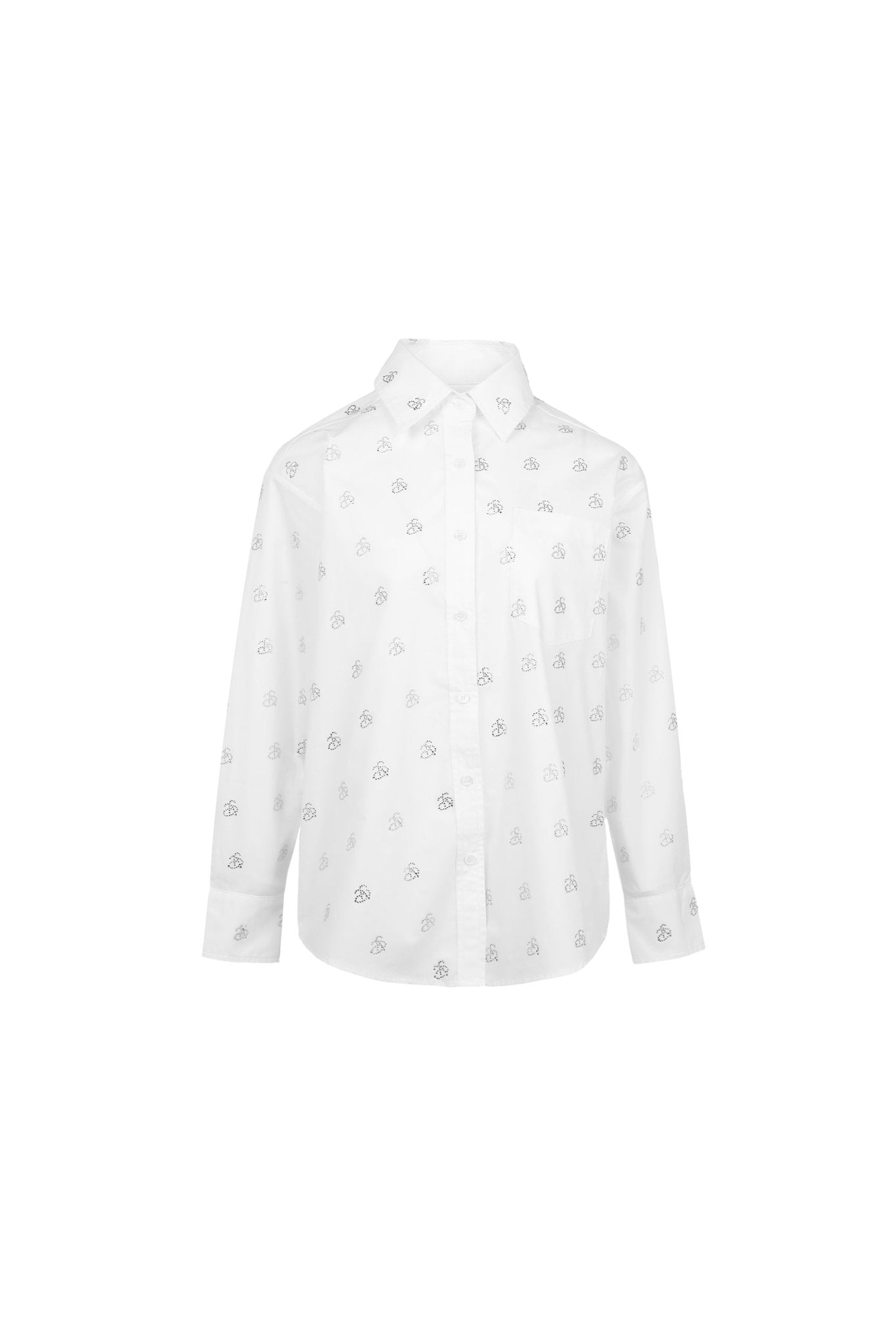 ANN ANDELMAN White Diamante Embellished Shirt | MADA IN CHINA