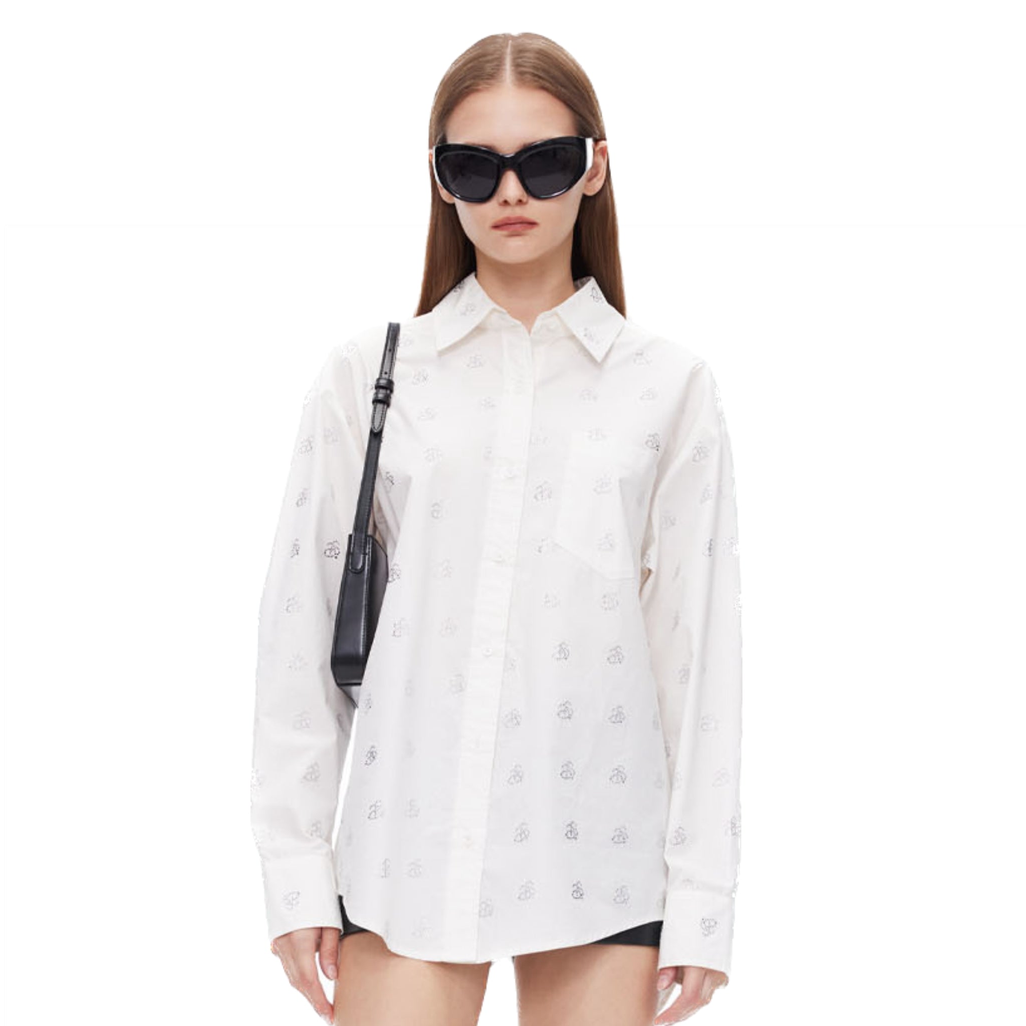 ANN ANDELMAN White Diamante Embellished Shirt | MADA IN CHINA