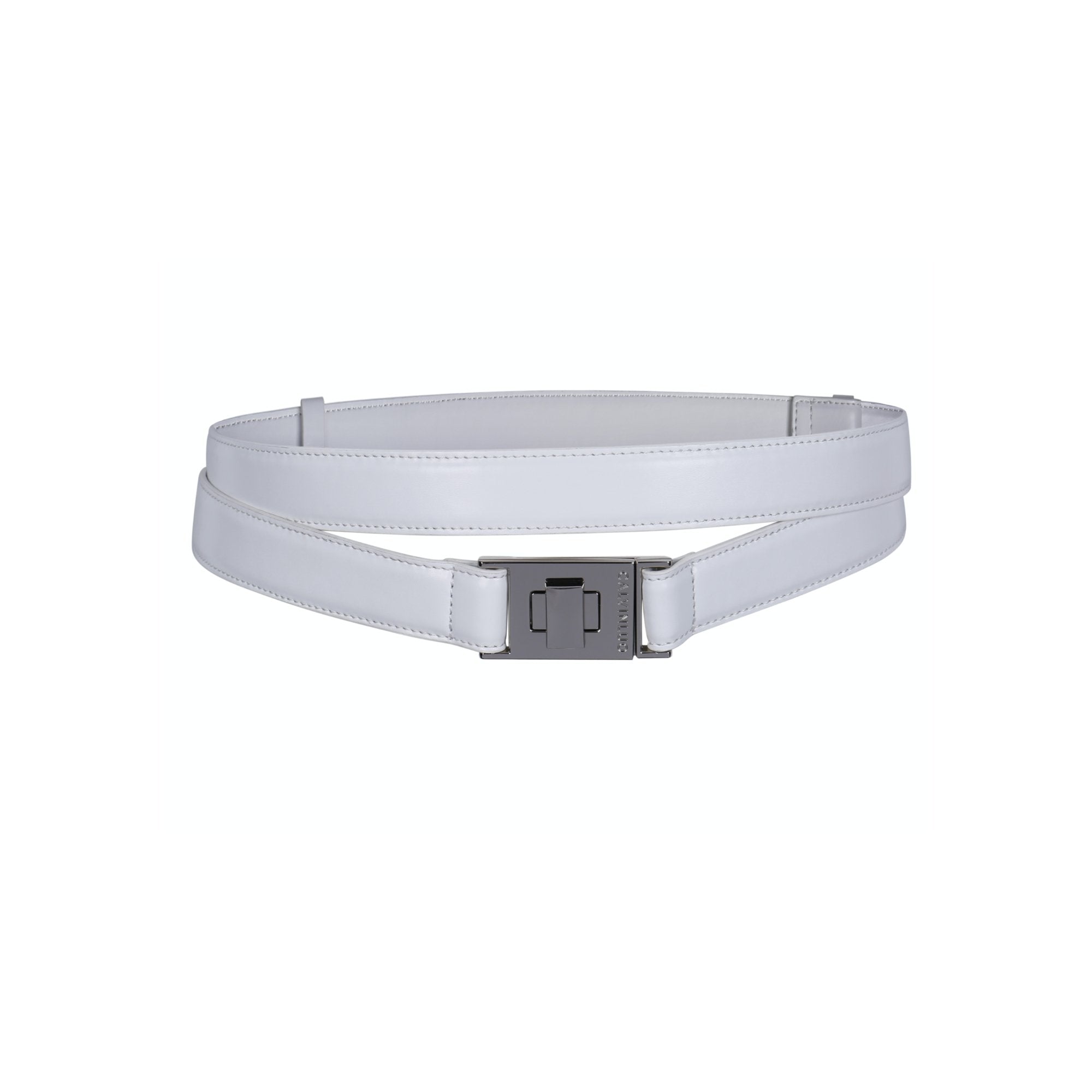 CALVIN LUO White Double Twist-Lock Wraparound Leather Belt | MADA IN CHINA