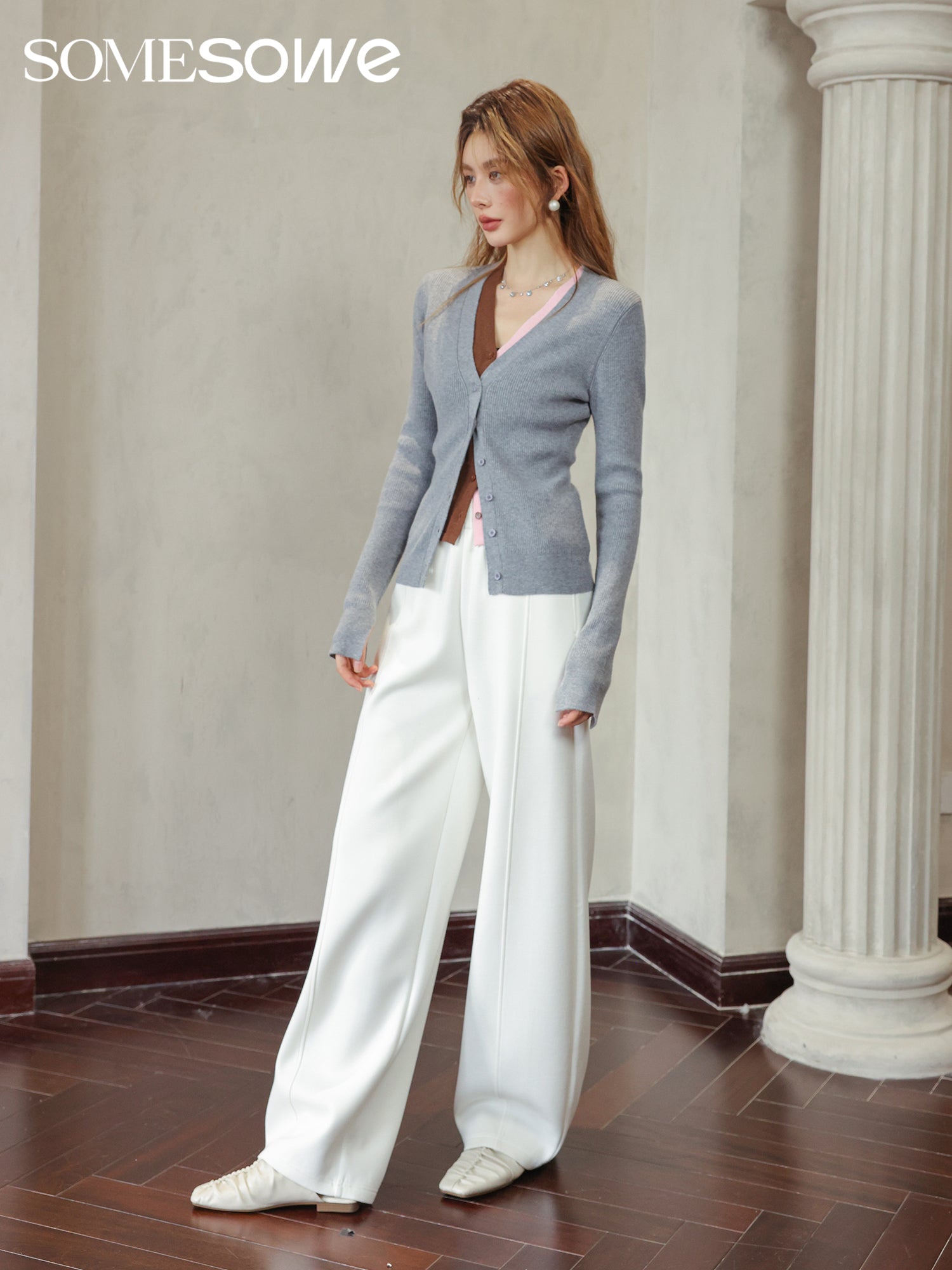 SOMESOWE White Drapable Pants | MADA IN CHINA