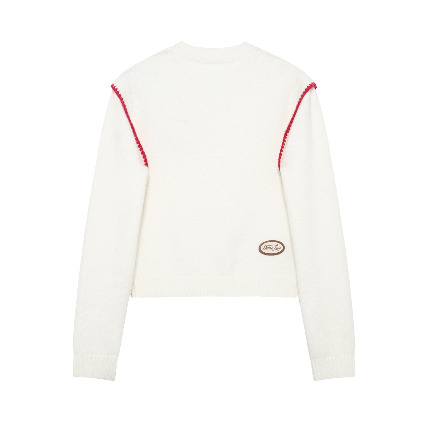 SOMESOWE White Fluffy Sweater With Red Rabbit Embroider | MADA IN CHINA