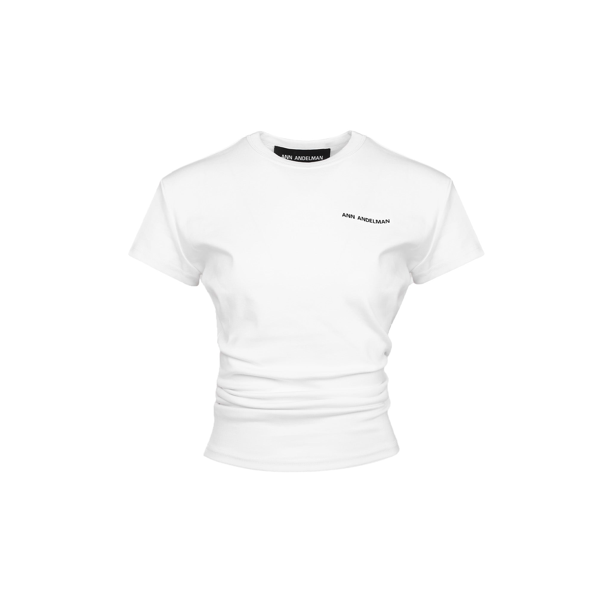 ANN ANDELMAN White Folded Short Sleeve Top | MADA IN CHINA