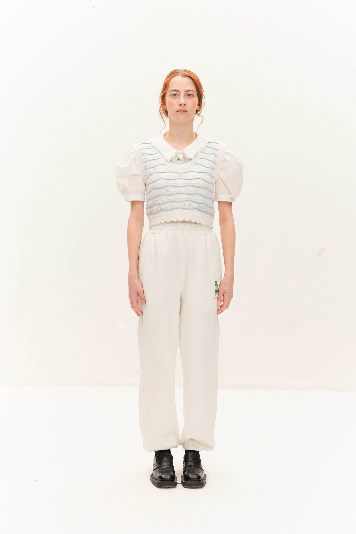 HERLIAN White Heart Hugging Fish Sweat Pant | MADA IN CHINA