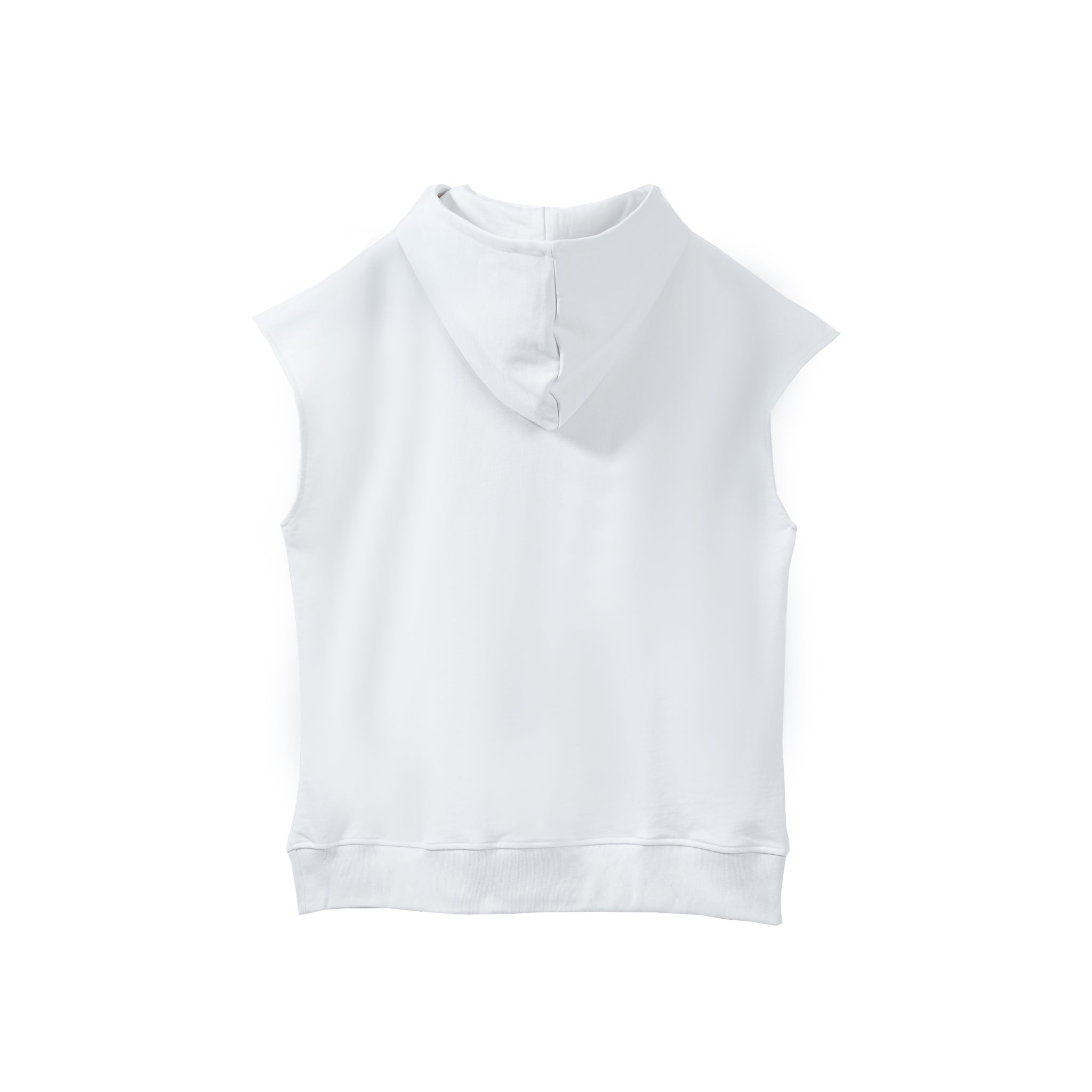 VANN VALRENCÉ White Hooded Sleeveless Hoodie | MADA IN CHINA