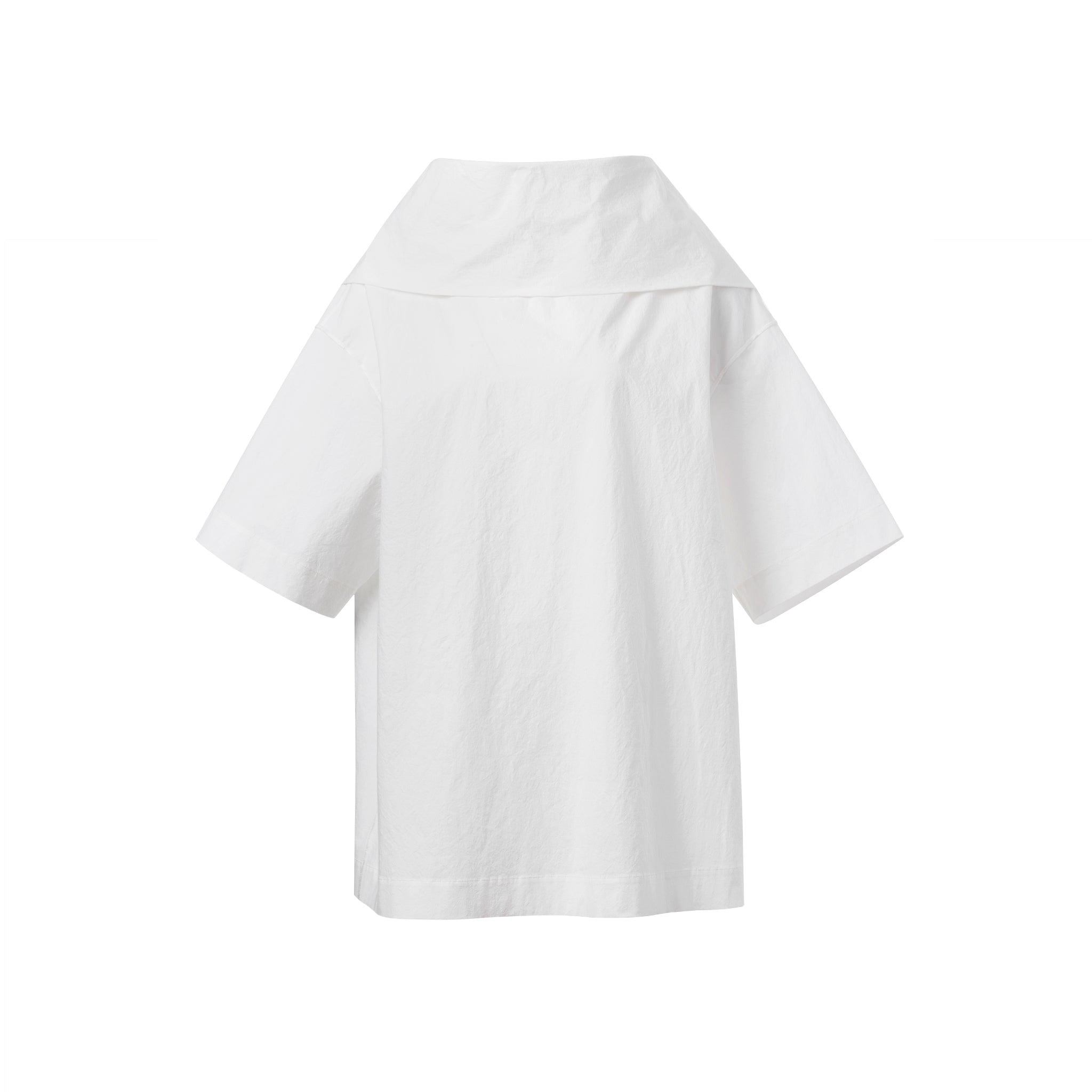 Ther. White Hunnel-neck cotton shirt | MADA IN CHINA