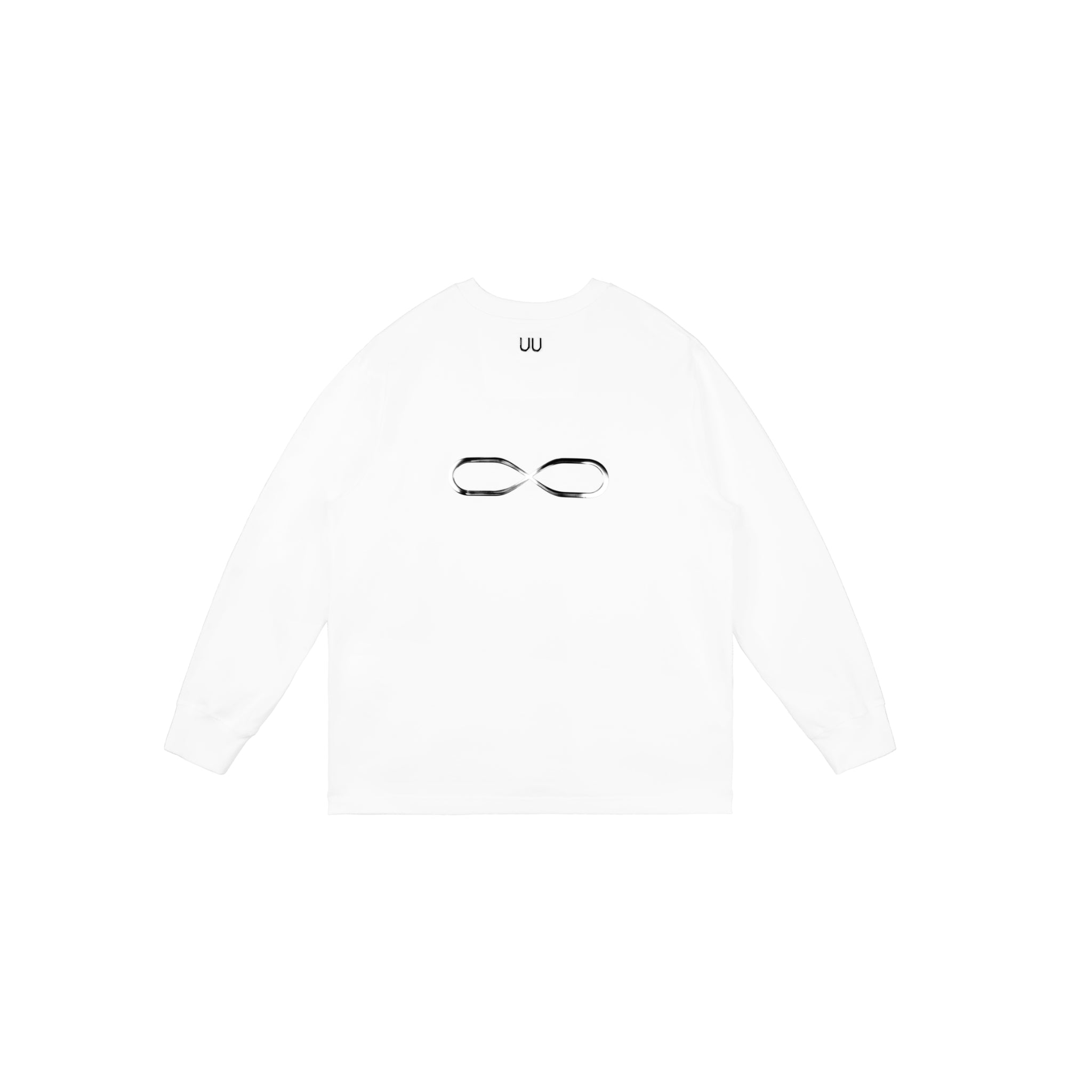 UNAWARES White Infinity Silver 3D-Printing Logo Long Shirt | MADA IN CHINA