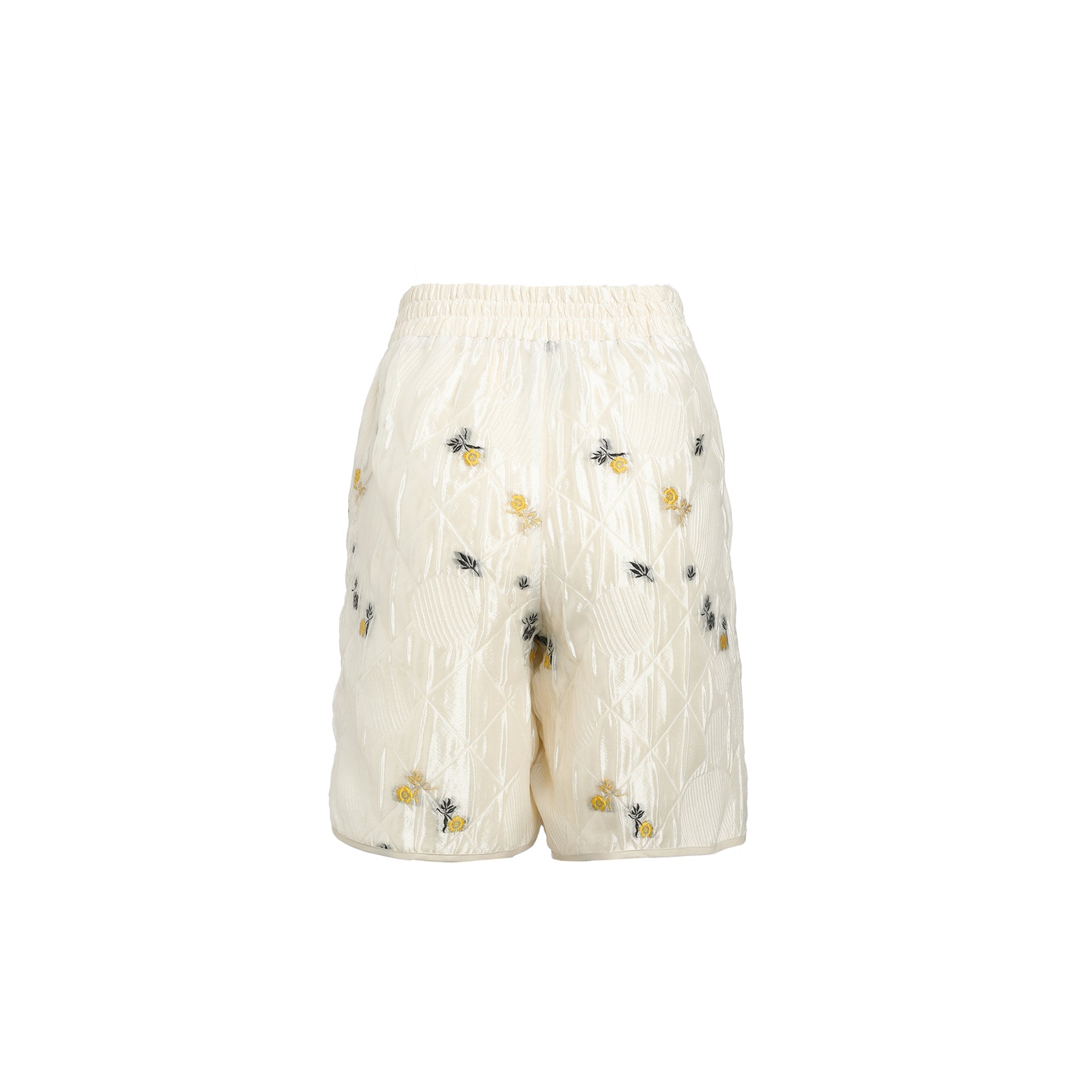 BVM TEAMS White Jacquard Bermuda Shorts | MADA IN CHINA