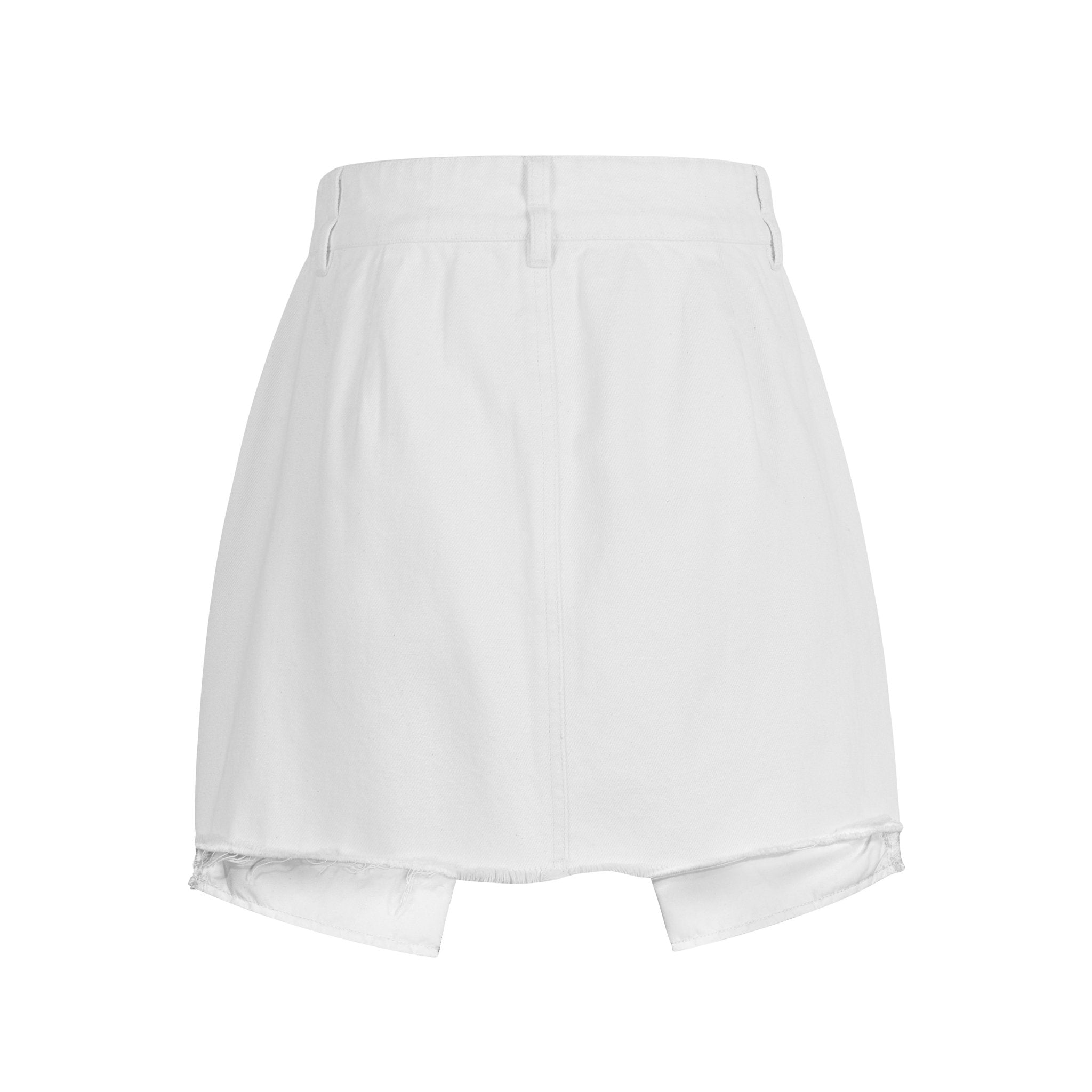 THREE QUARTERS White Jean Skirt | MADA IN CHINA