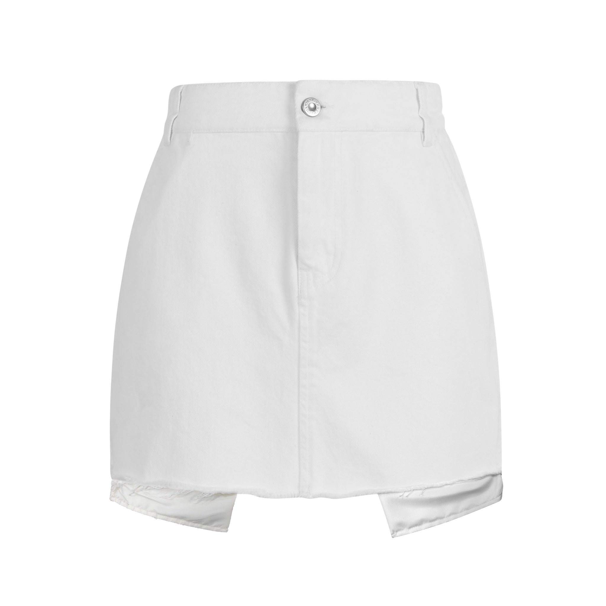 THREE QUARTERS White Jean Skirt | MADA IN CHINA