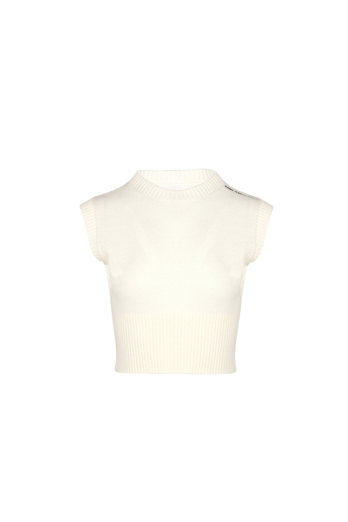 ANN ANDELMAN White Knit Round-neck vest | MADA IN CHINA