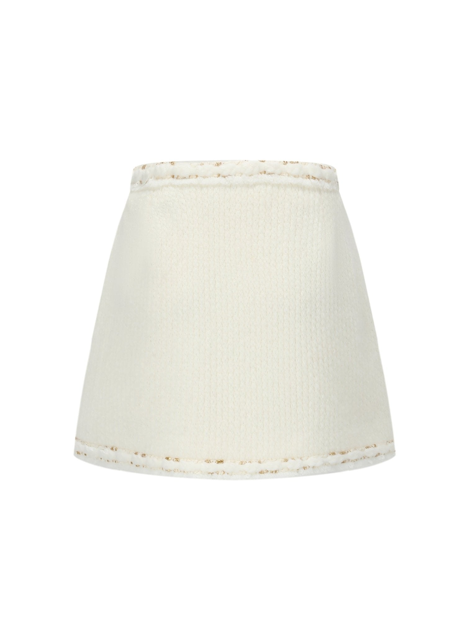 Alexia Sandra White Knitted Metallic Thread Skirt | MADA IN CHINA