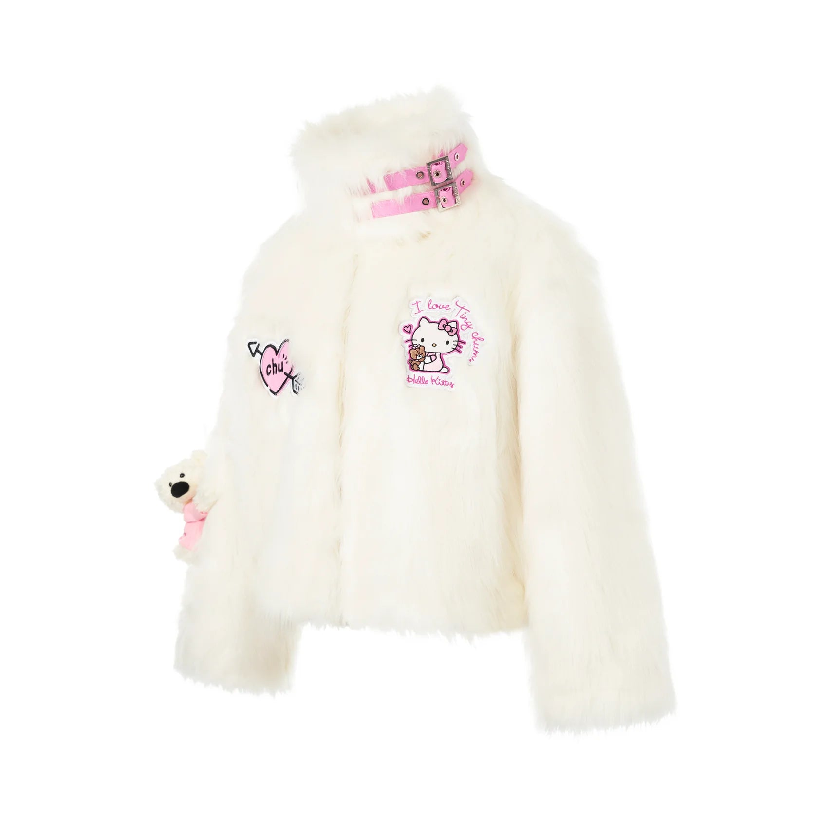 13DE MARZO White Kuromi Bear Artificial Mink Coat | MADA IN CHINA